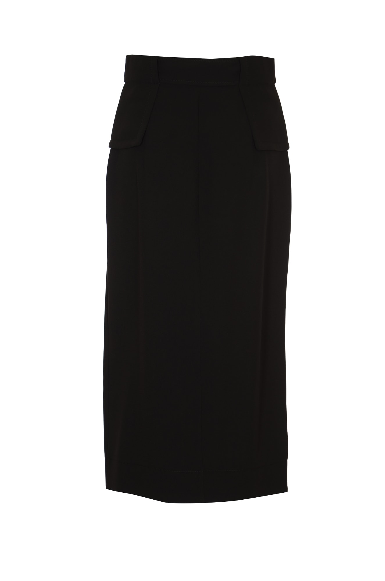 Shop Alberta Ferretti Buttoned Long Skirt In Black