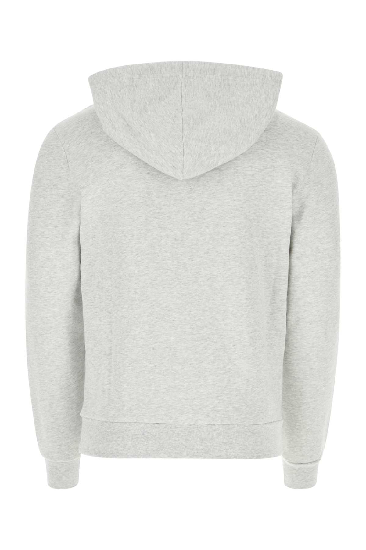 Apc Melange Grey Cotton Sweatshirt In Grichinoi