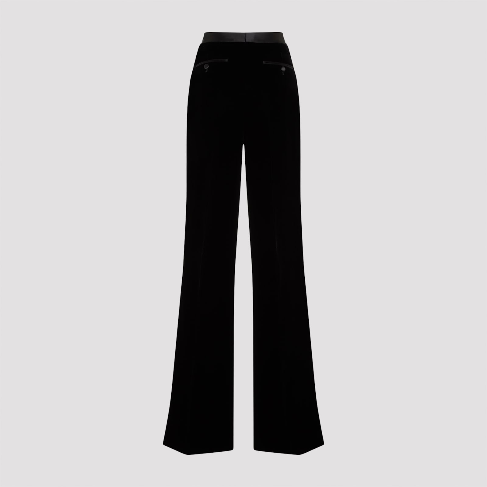 Shop Tom Ford Viscose Velvet Boot Cut Pants In Black