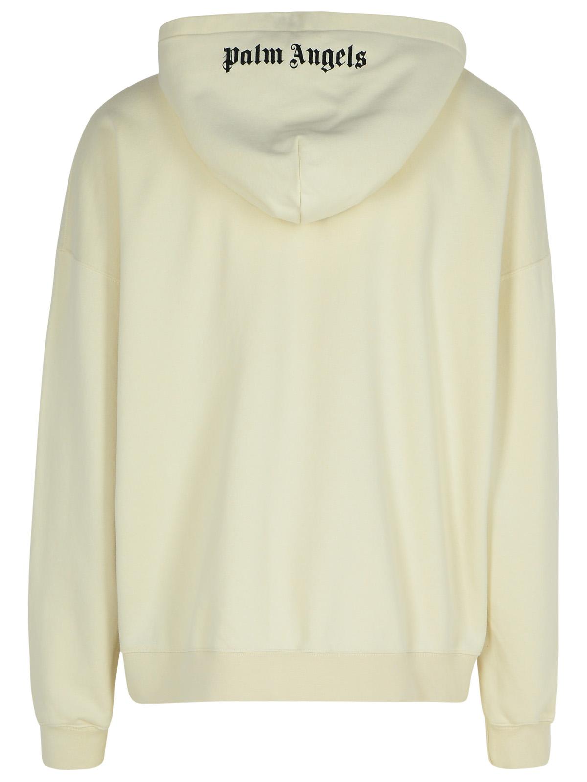 Shop Palm Angels Cream Cotton Sweatshirt