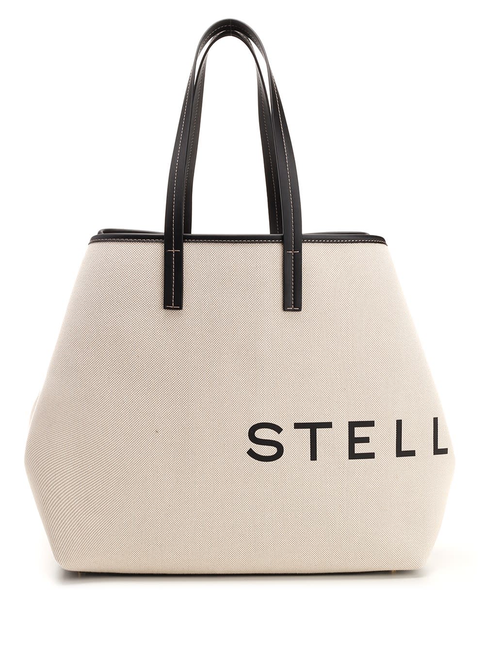 Shop Stella Mccartney Canvas Tote Bag In Beige