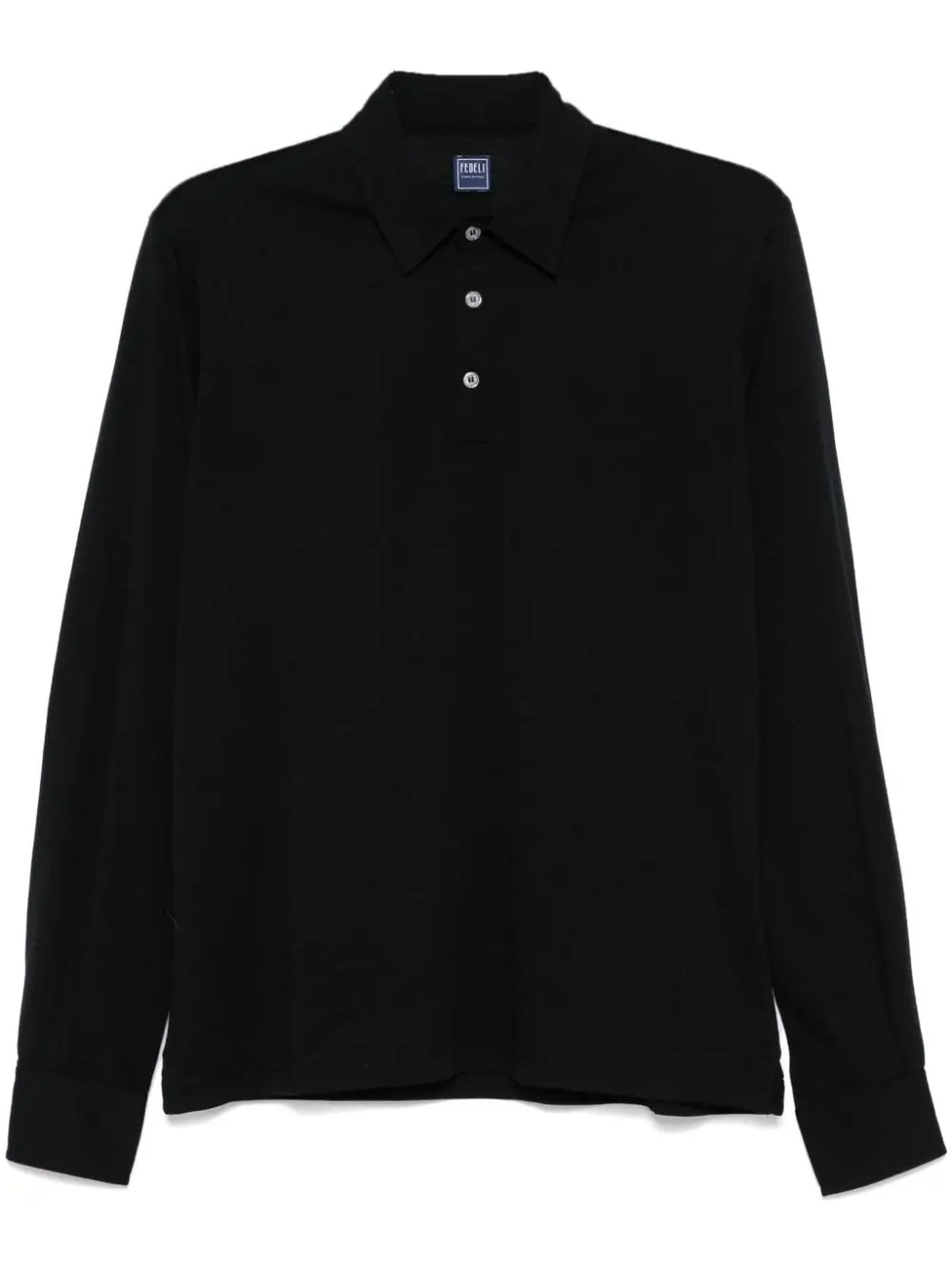 Shop Fedeli Bell Polo Shirt In Black