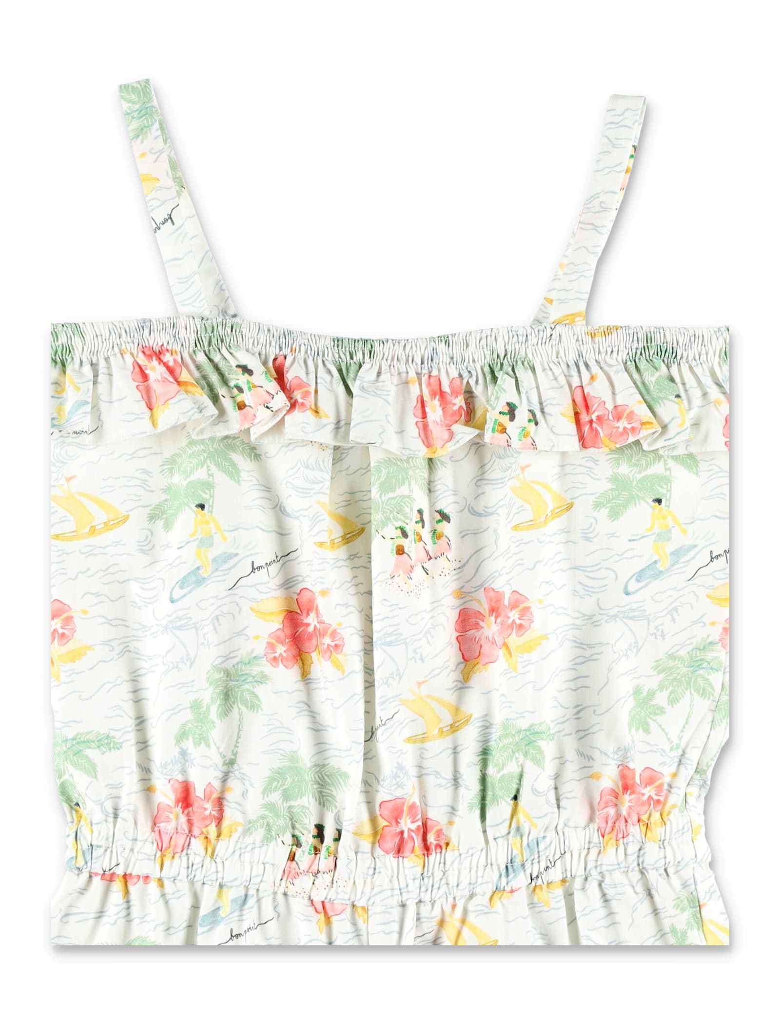 Bonpoint Kid - Agrume Printed Poplin Romper In Multicolor