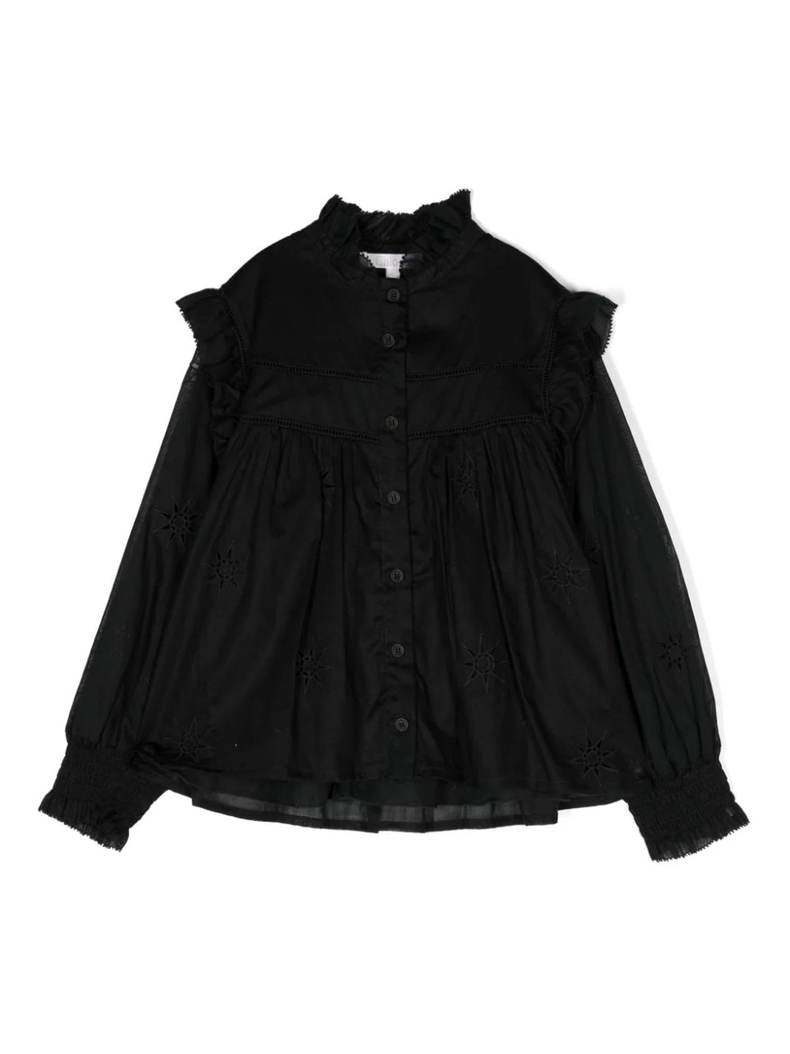 Shop Chloé Black Cotton Shirt In Nero