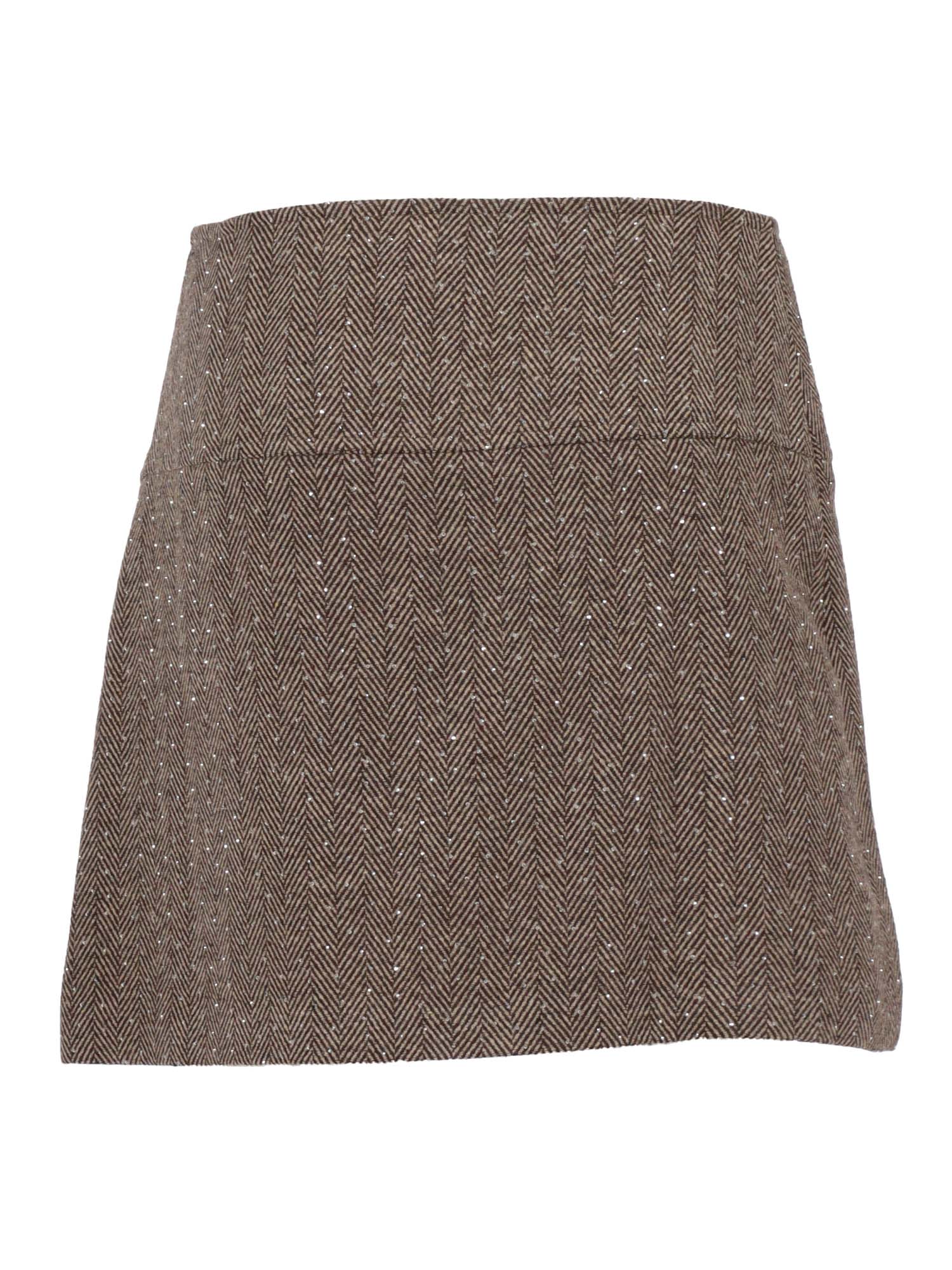 Ermanno Ermanno Scervino Mini Skirt In Brown