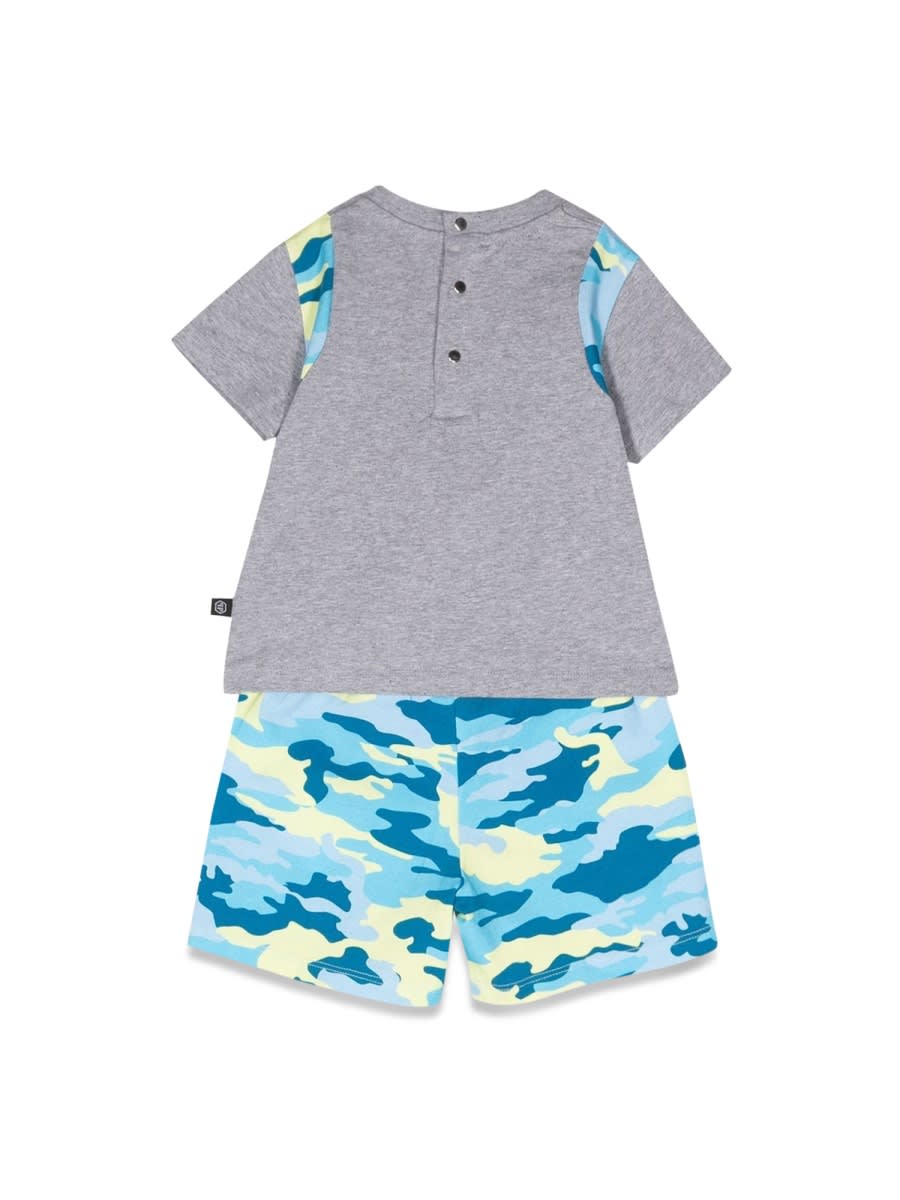 Philipp Plein Camou T-shirt And Shorts Set In Multicolour
