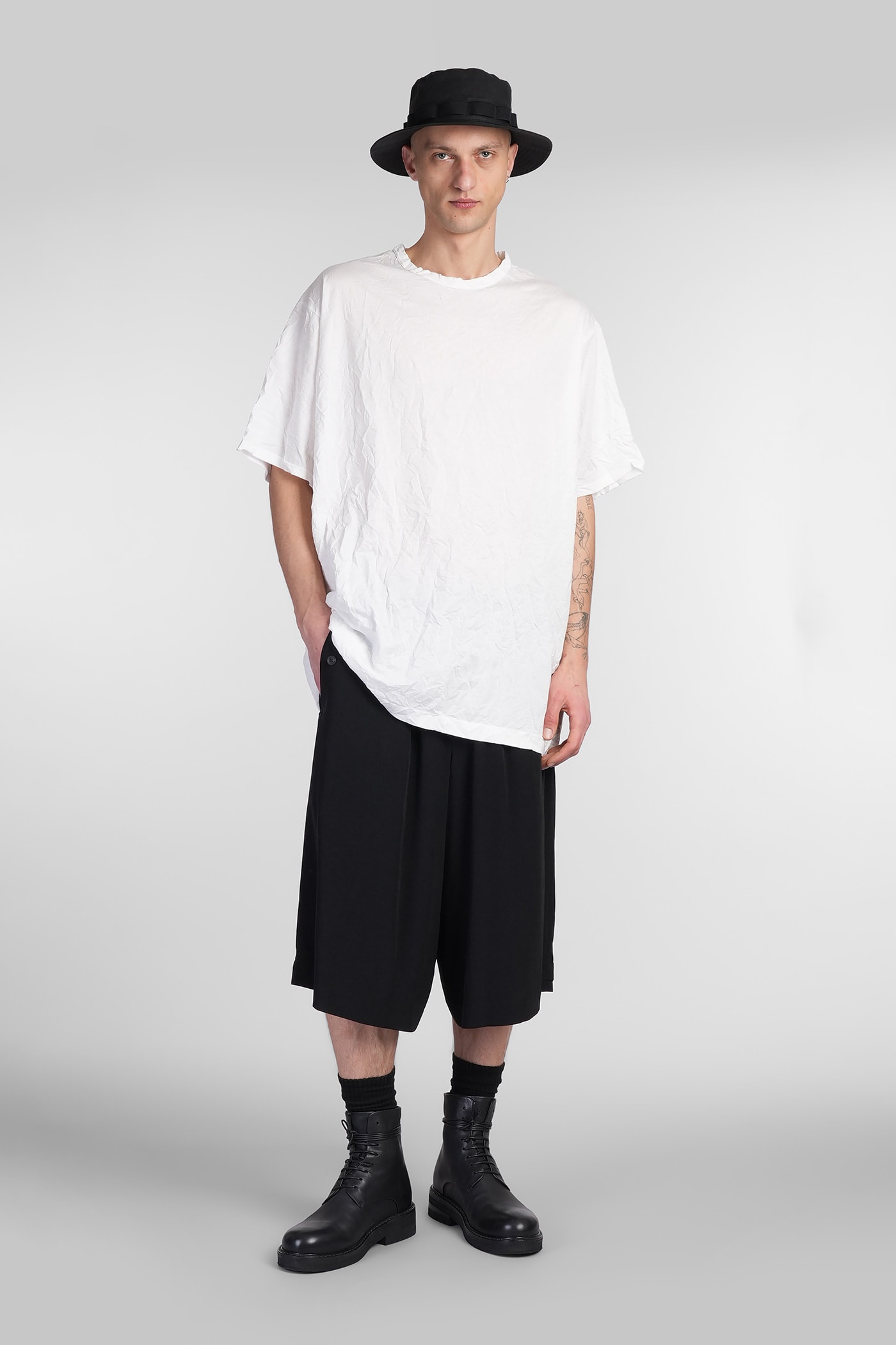 Shop Yohji Yamamoto T-shirt In White Cotton
