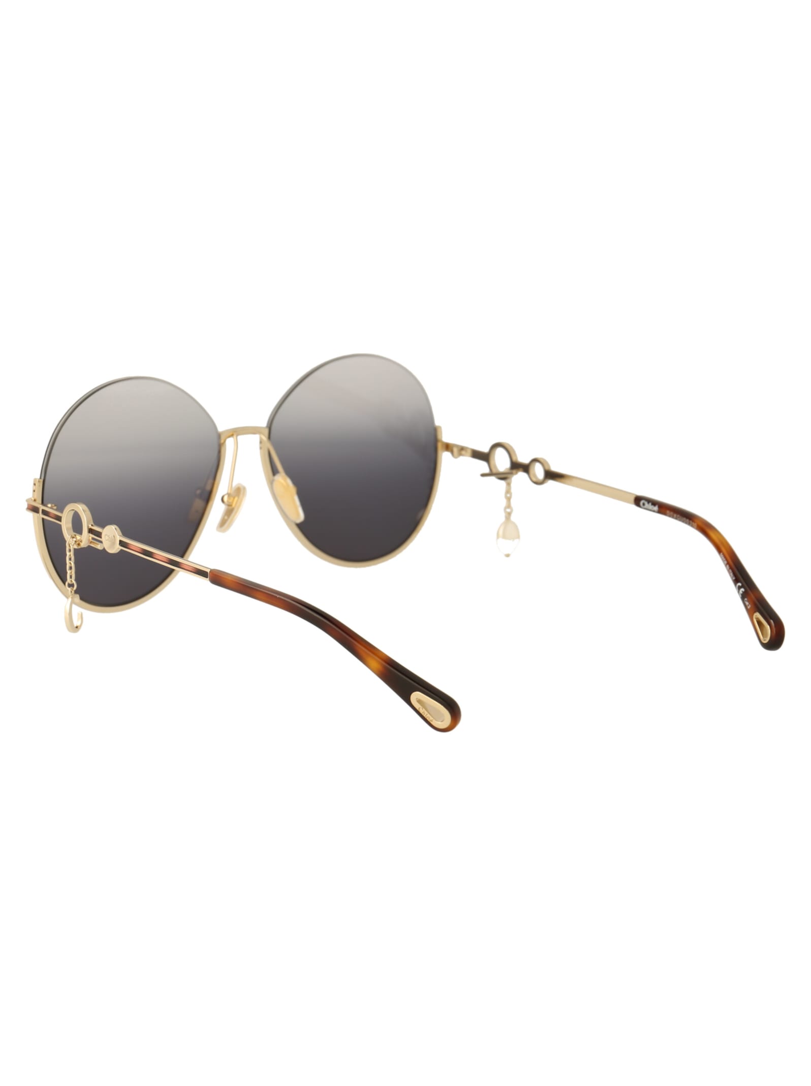 Shop Chloé Ch0067s Sunglasses In 001 Gold Gold Blue