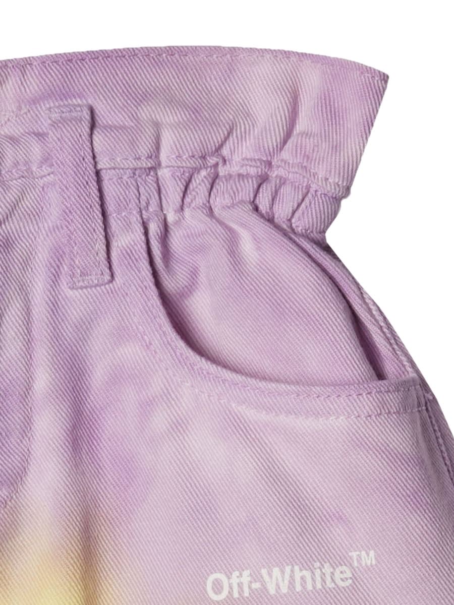 Off-white High-rise Helvetica Tie-dye Shorts In Multicolour