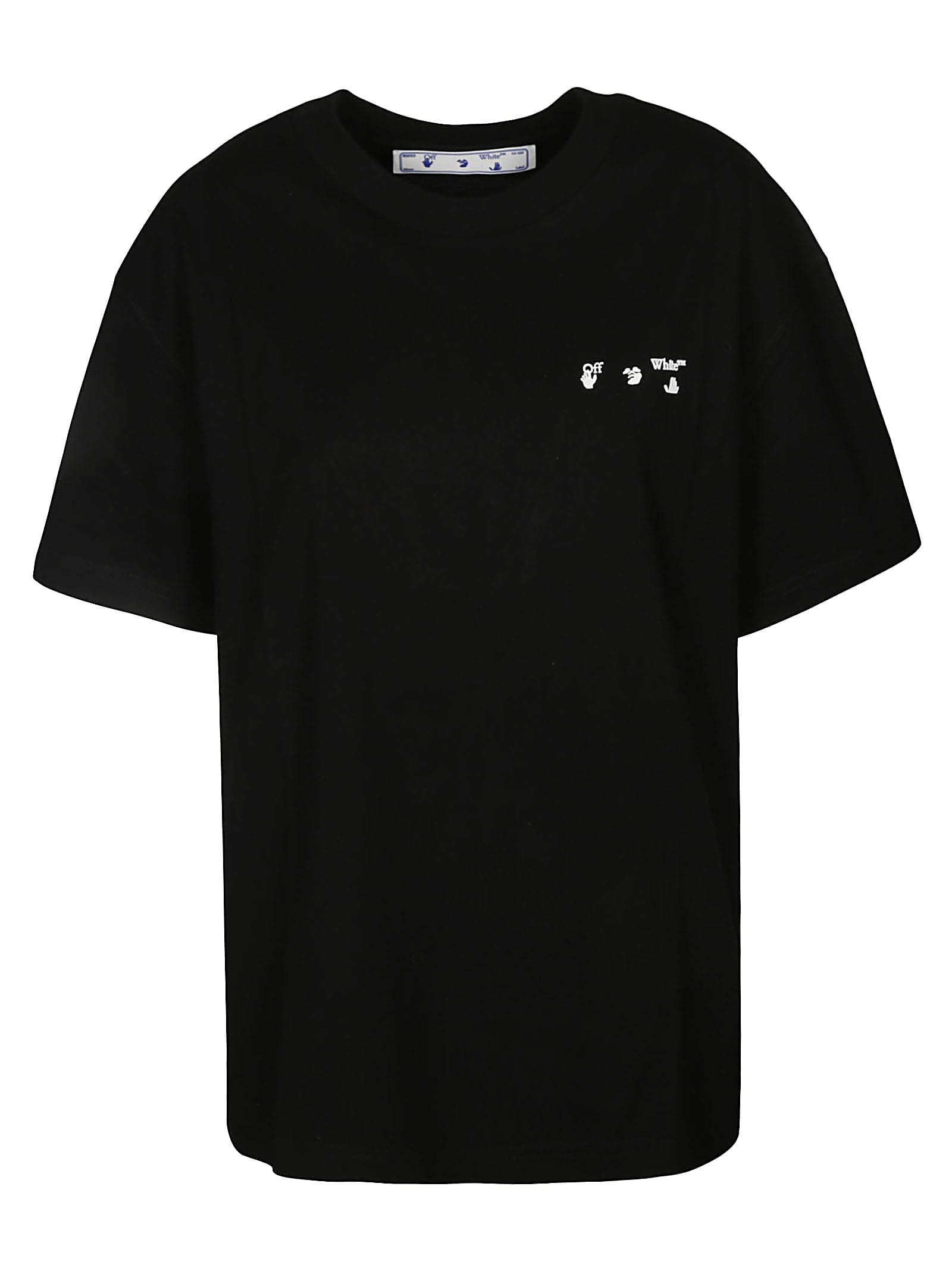 Off-White Black Cotton Logo Print T-shirt