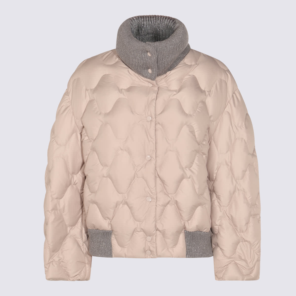 Beige And Grey Down Jacket