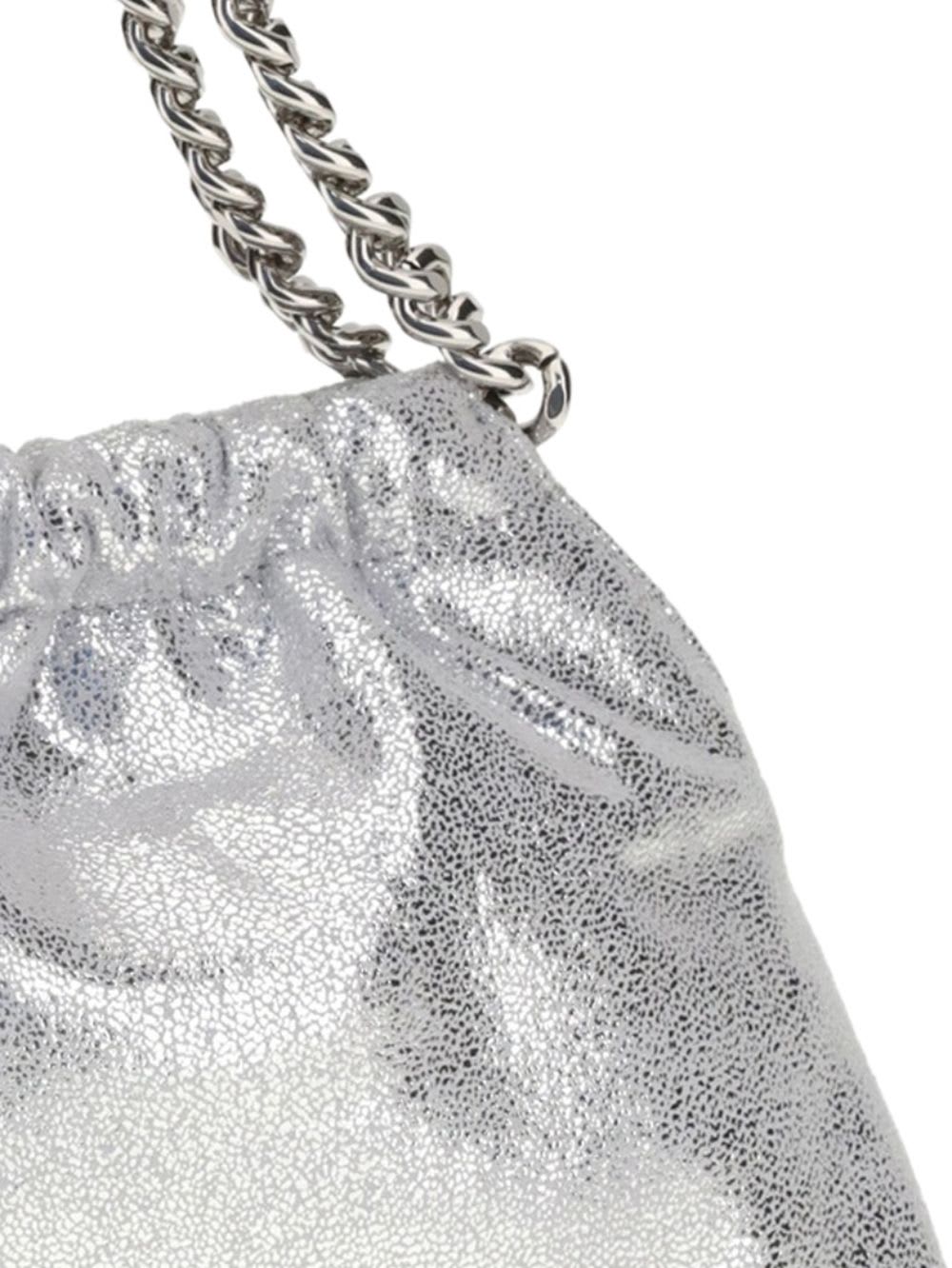 Stella Mccartney Falabella Mini Drastring Tote In Silver