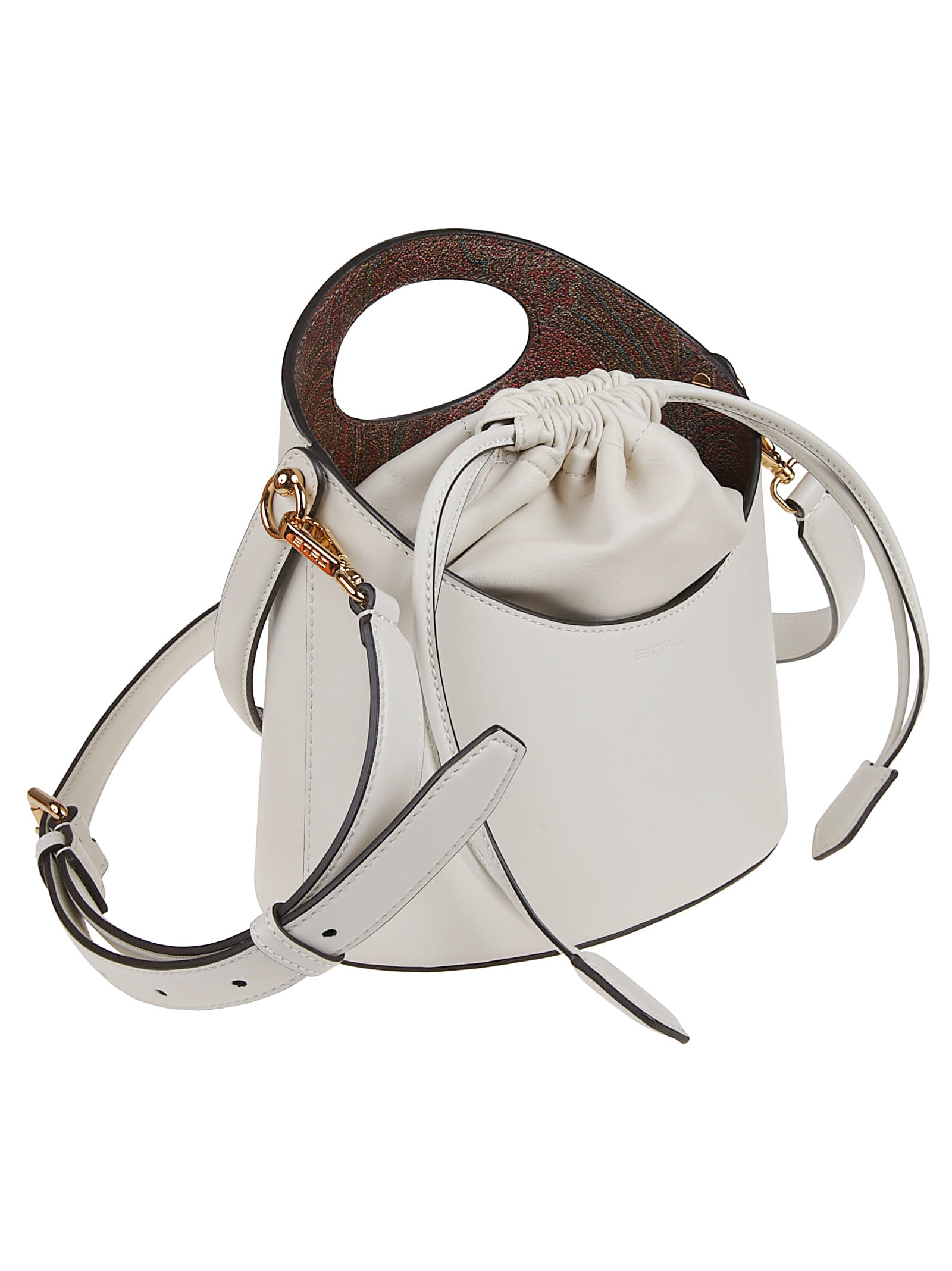 Etro Medium Saturno Bucket Bag In White
