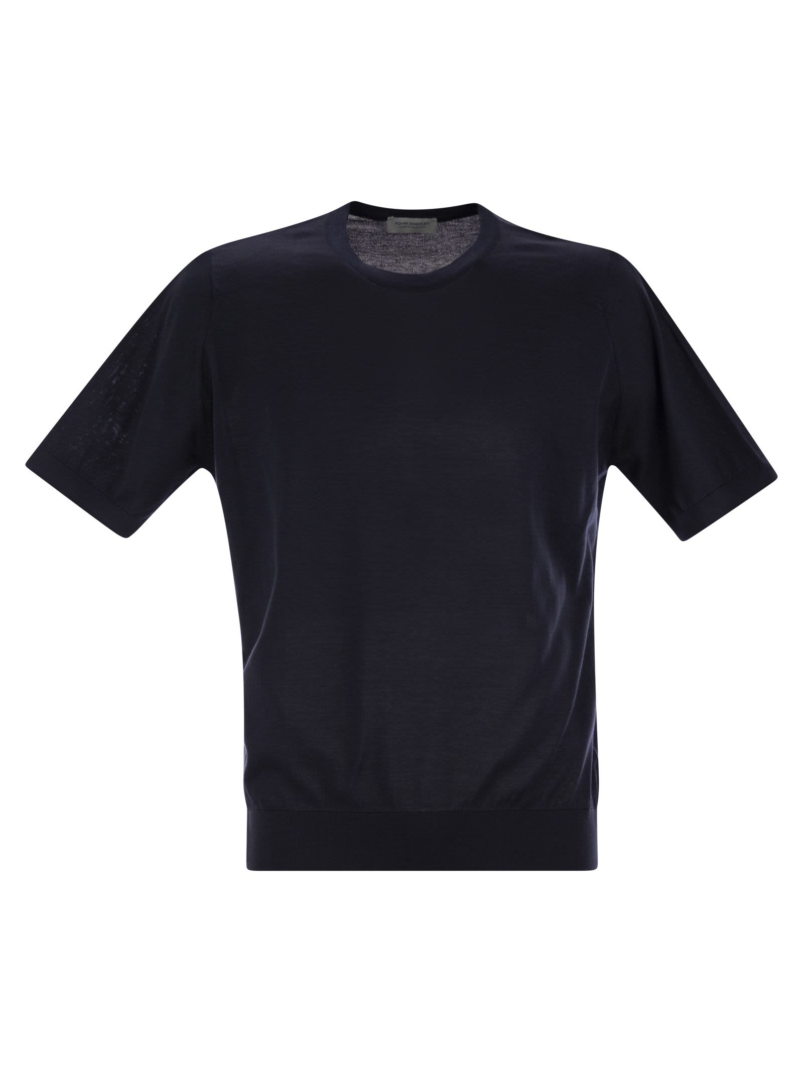 John Smedley Kempton - Cotton Crew-neck Sweater In Navy