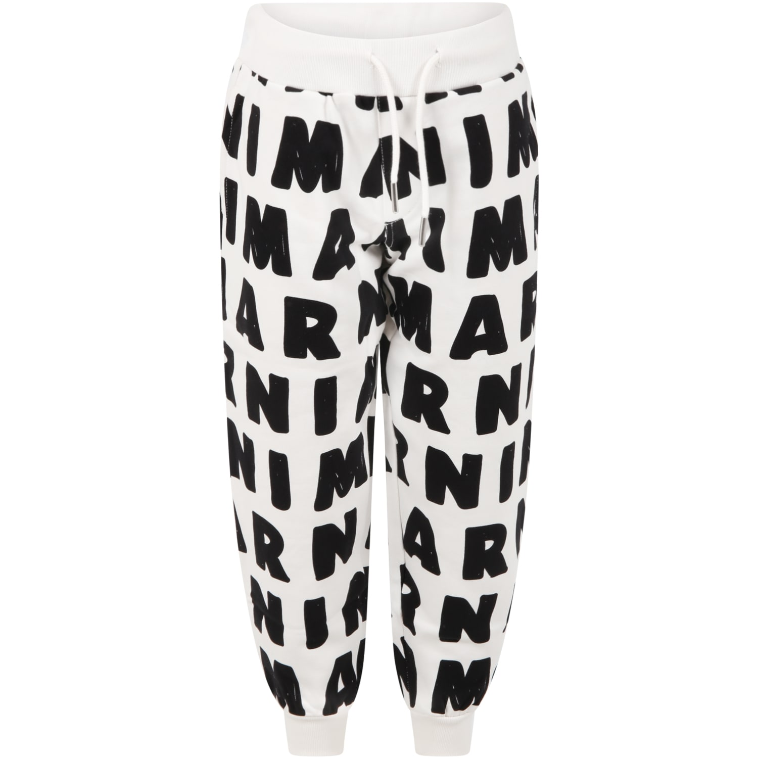 Marni White Sweatpants For Kids With Logos