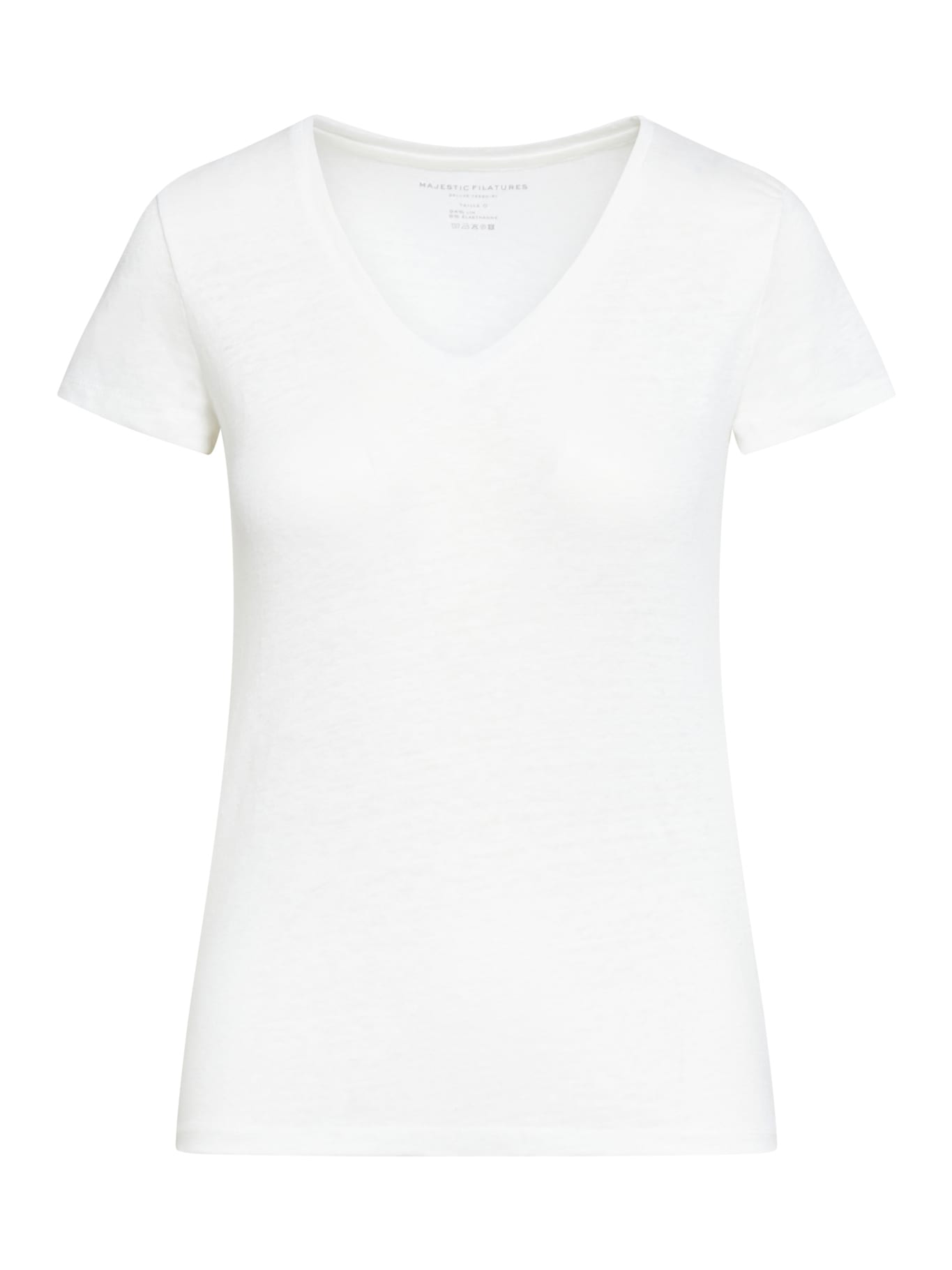 Shop Majestic Manica Corta Scollo V In Blanc