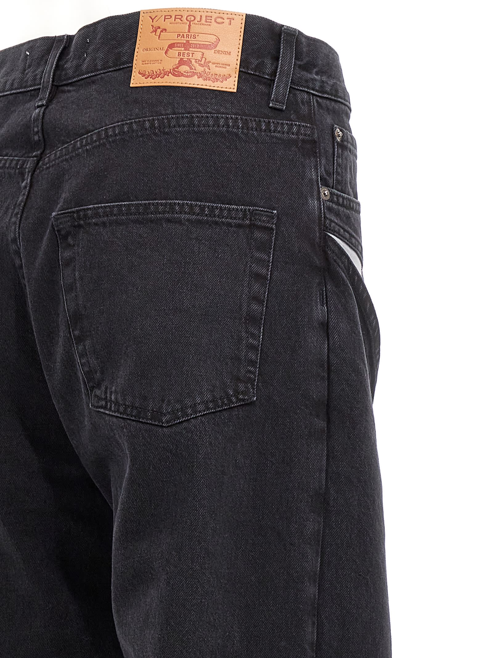 Shop Y/project Evergreen Cut Out Jeans In Black