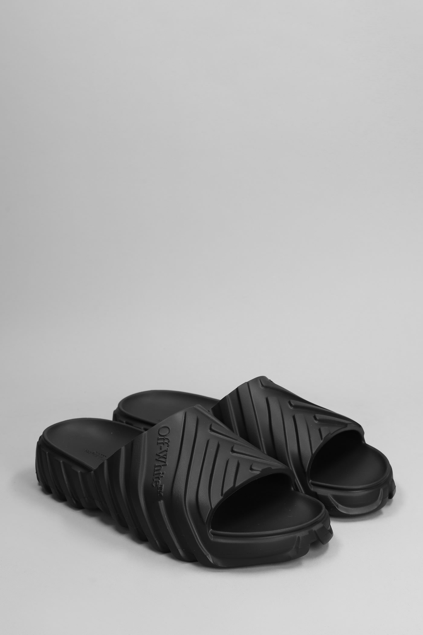 Shop Off-white Exploration Sliders Slipper-mule In Black Rubber/plasic