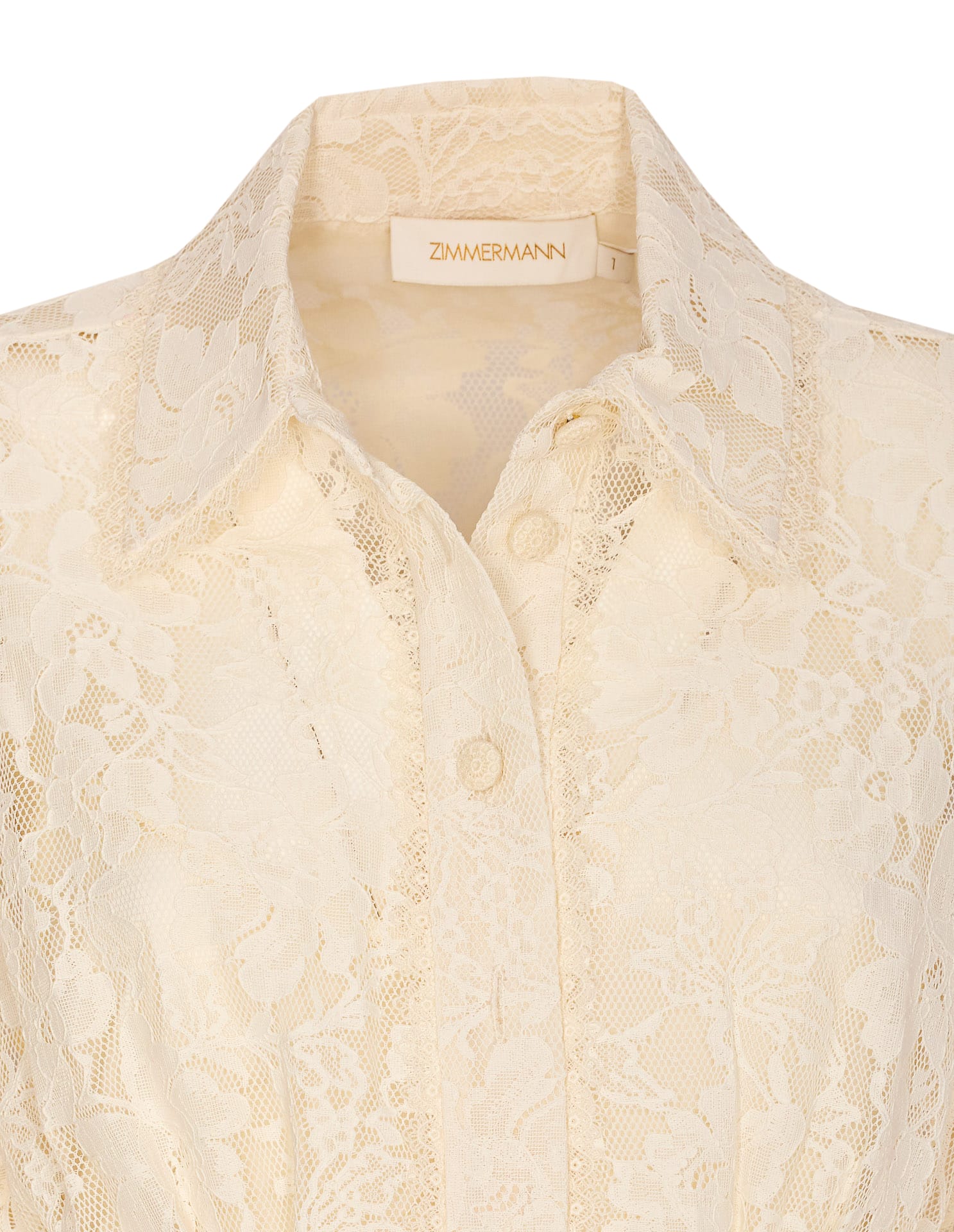 Zimmermann Waist Belt Lace Detail Mini Dress In White