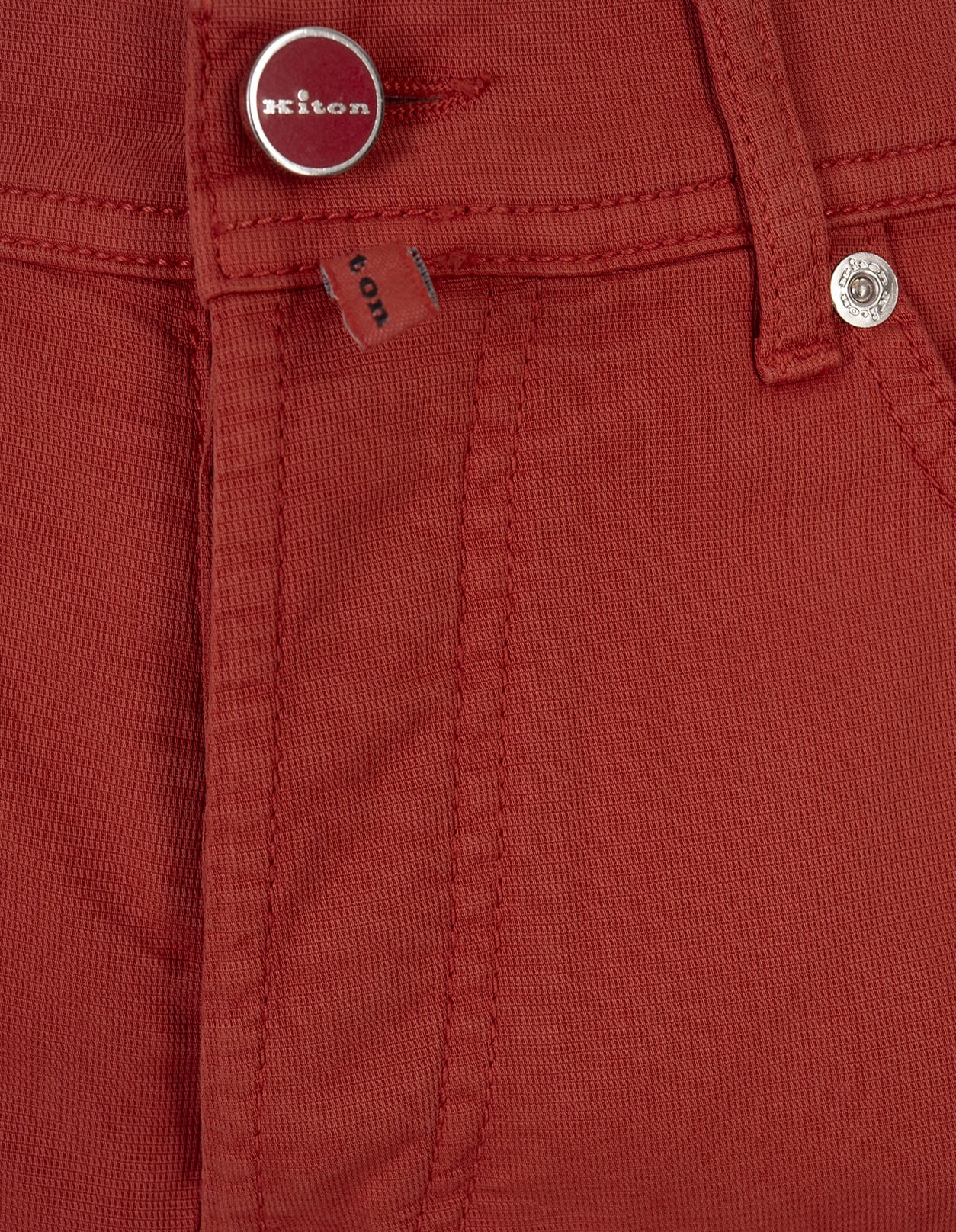 Shop Kiton Red 5 Pocket Straight Leg Trousers