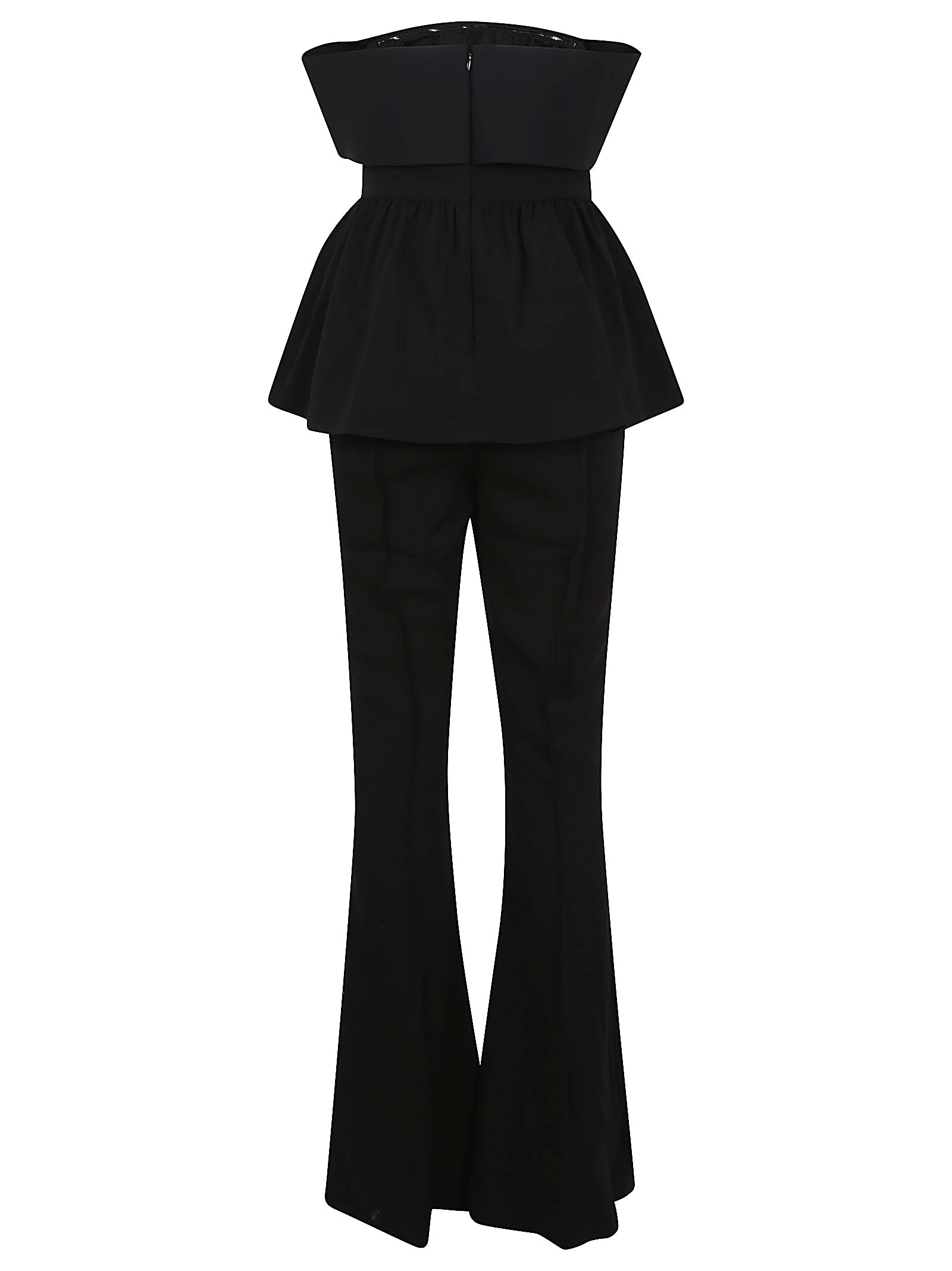 Shop Self-portrait Black Crepe Off Shoulder Jumpsuit