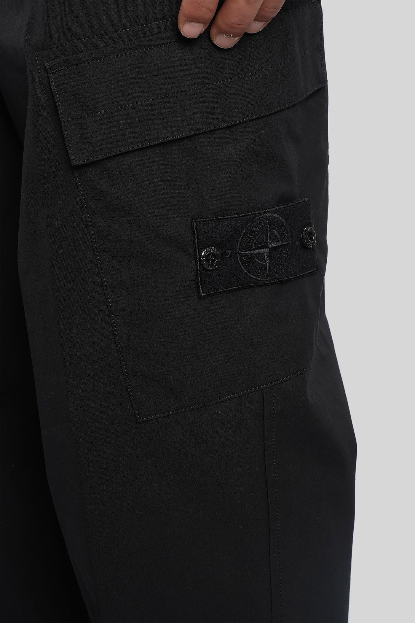 Stone Island Pants In Black Cotton In Black