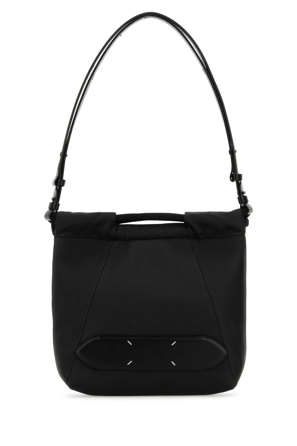 Shop Maison Margiela Black Leather Soft 5ac Shoulder Bag