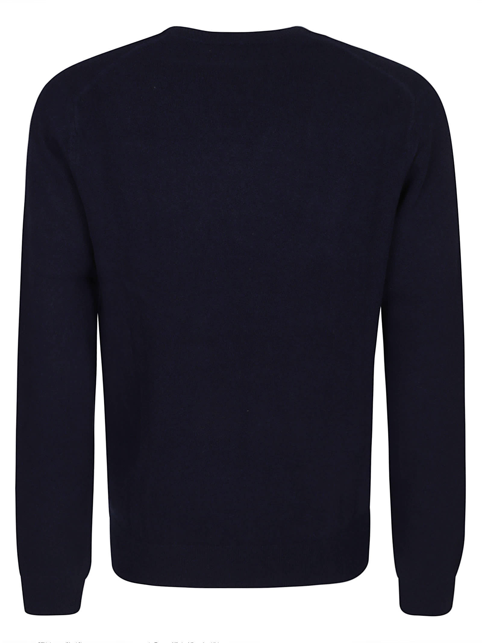 Shop Comme Des Garçons Shirt V-neck Plain Ribbed Sweater In Blu Navy