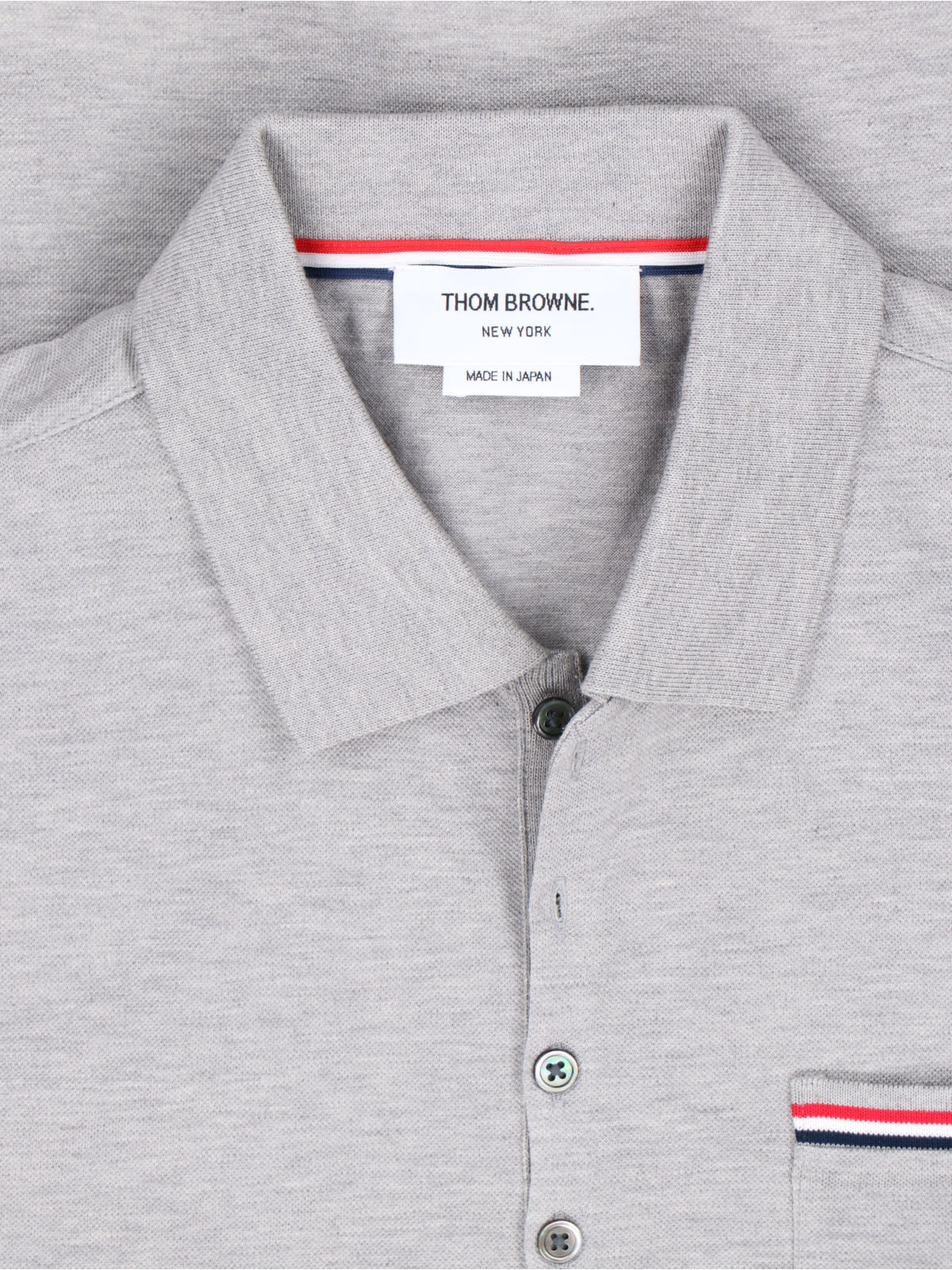 Thom Browne Pocket Polo Lt Grey In Gray