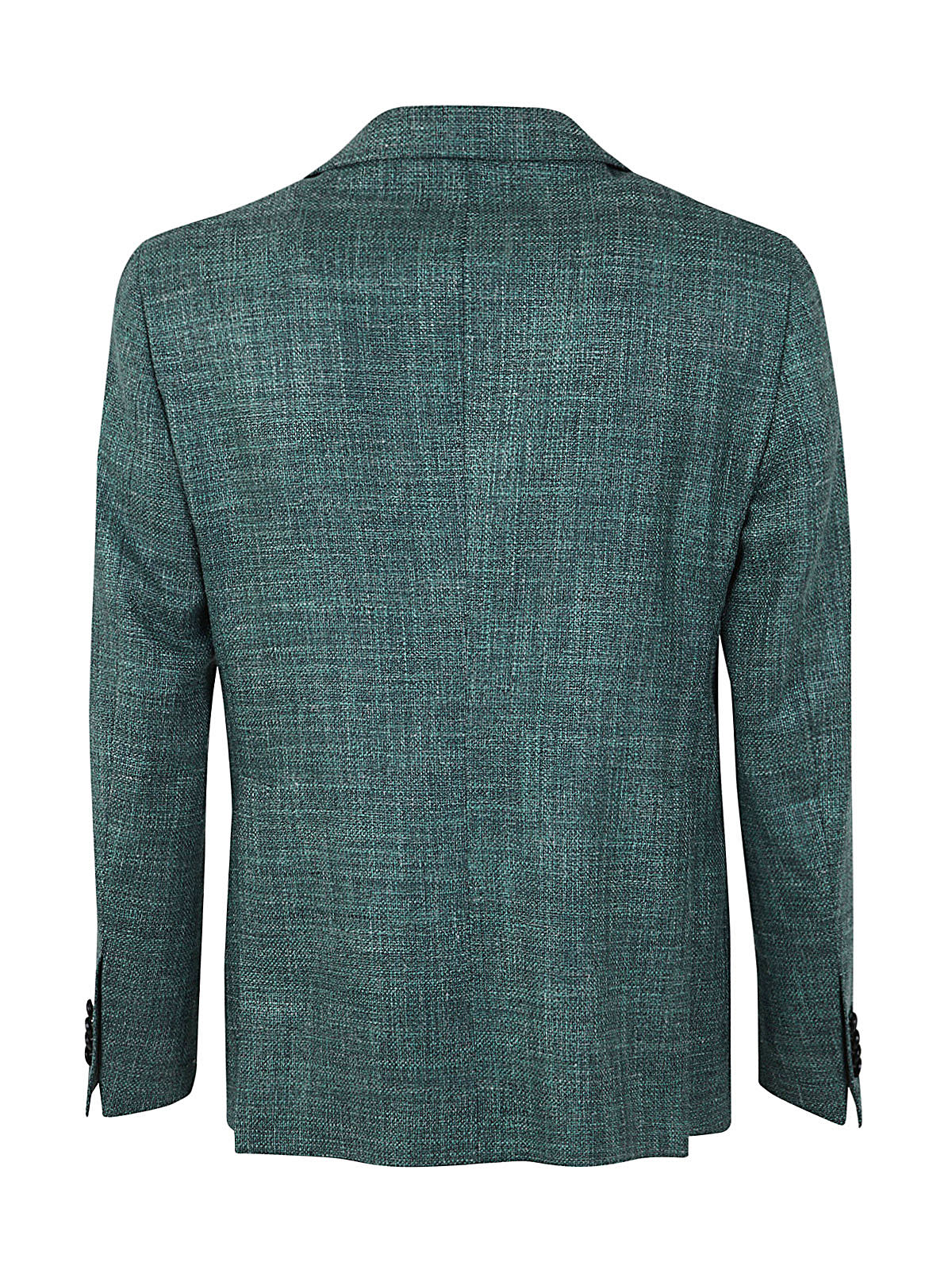 Shop Tagliatore Silk And Linen Single Breasted Jacket In Green