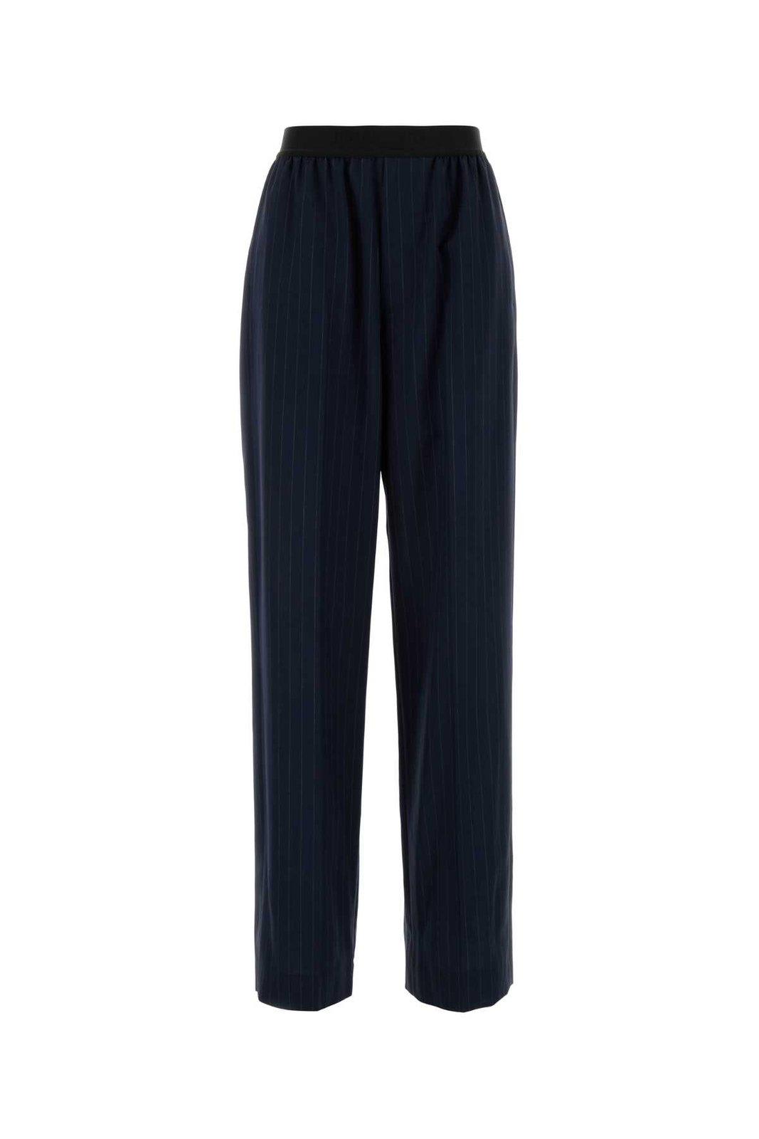Balenciaga Wool Pant With Elastic Waistband And Pinstripe