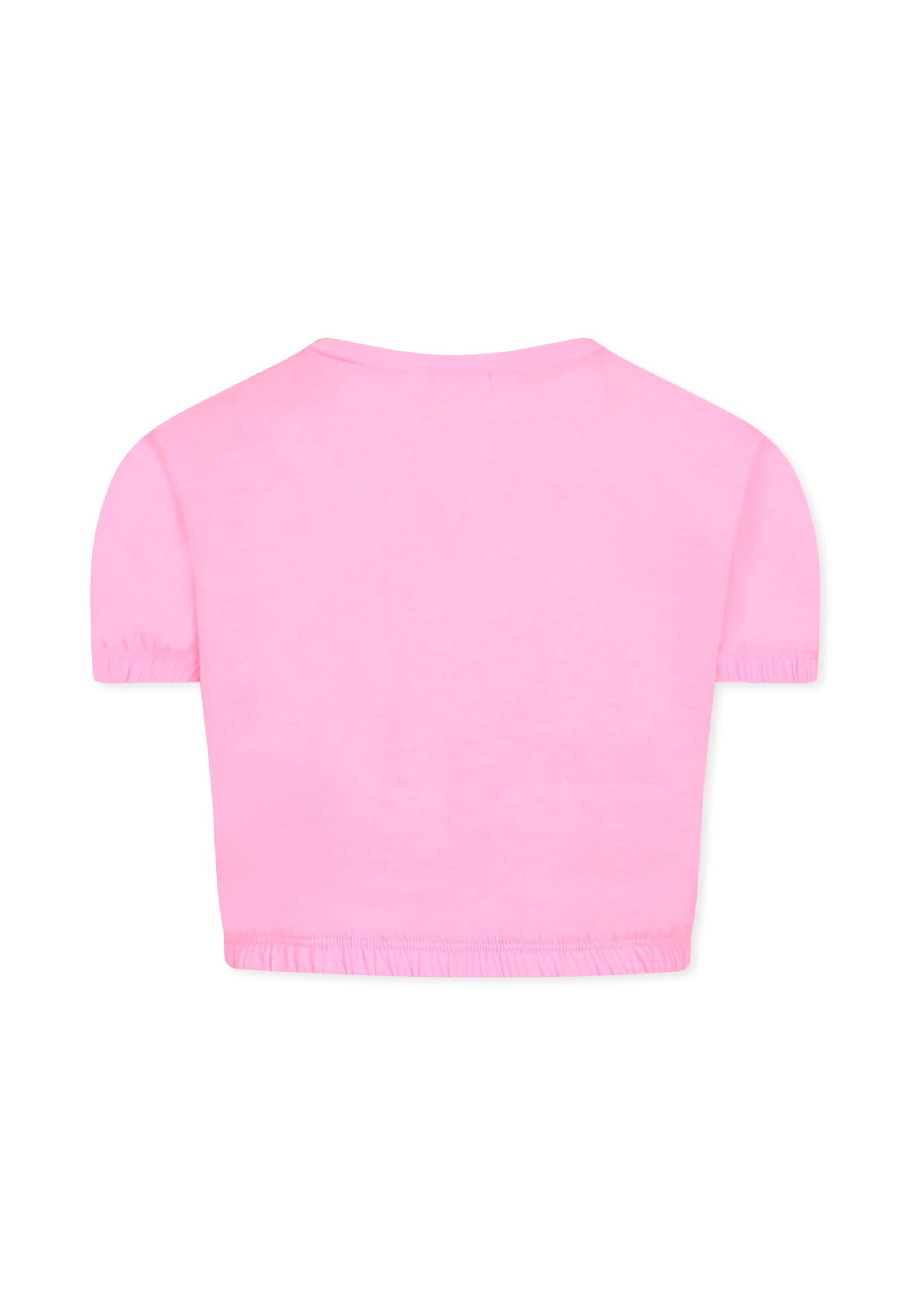 Billieblush Pink Crop T-shirt For Girl With Hearts In Pink