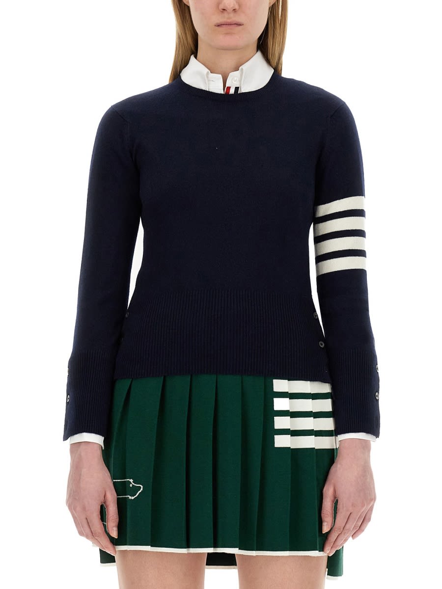 Shop Thom Browne Cotton Jersey In Blue