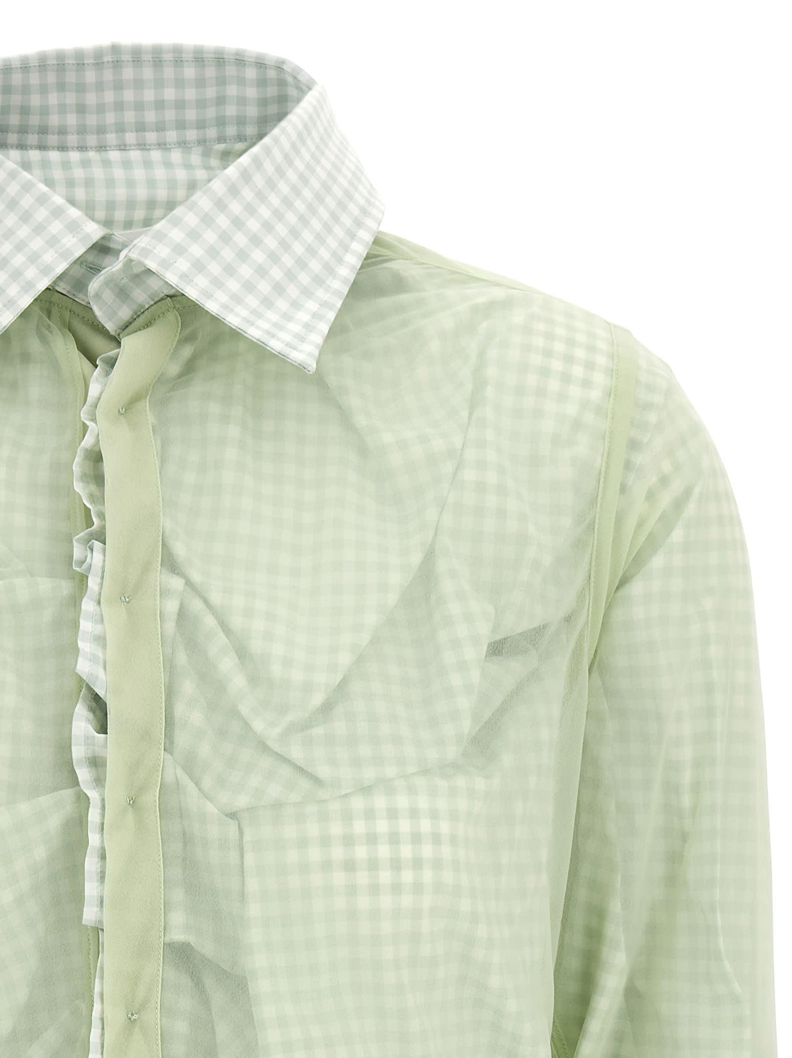 Maison Margiela Multi Layer Shirt Sweaters And Cardigans Green In Green