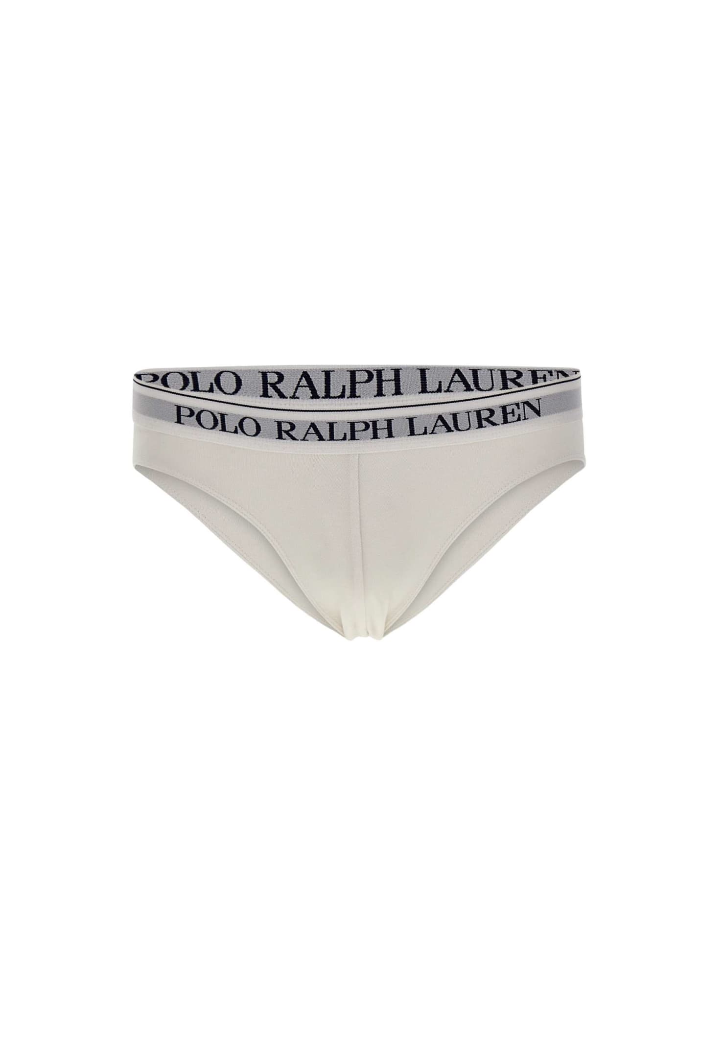 Polo Ralph Lauren Logo Band Three-pack Briefs In White