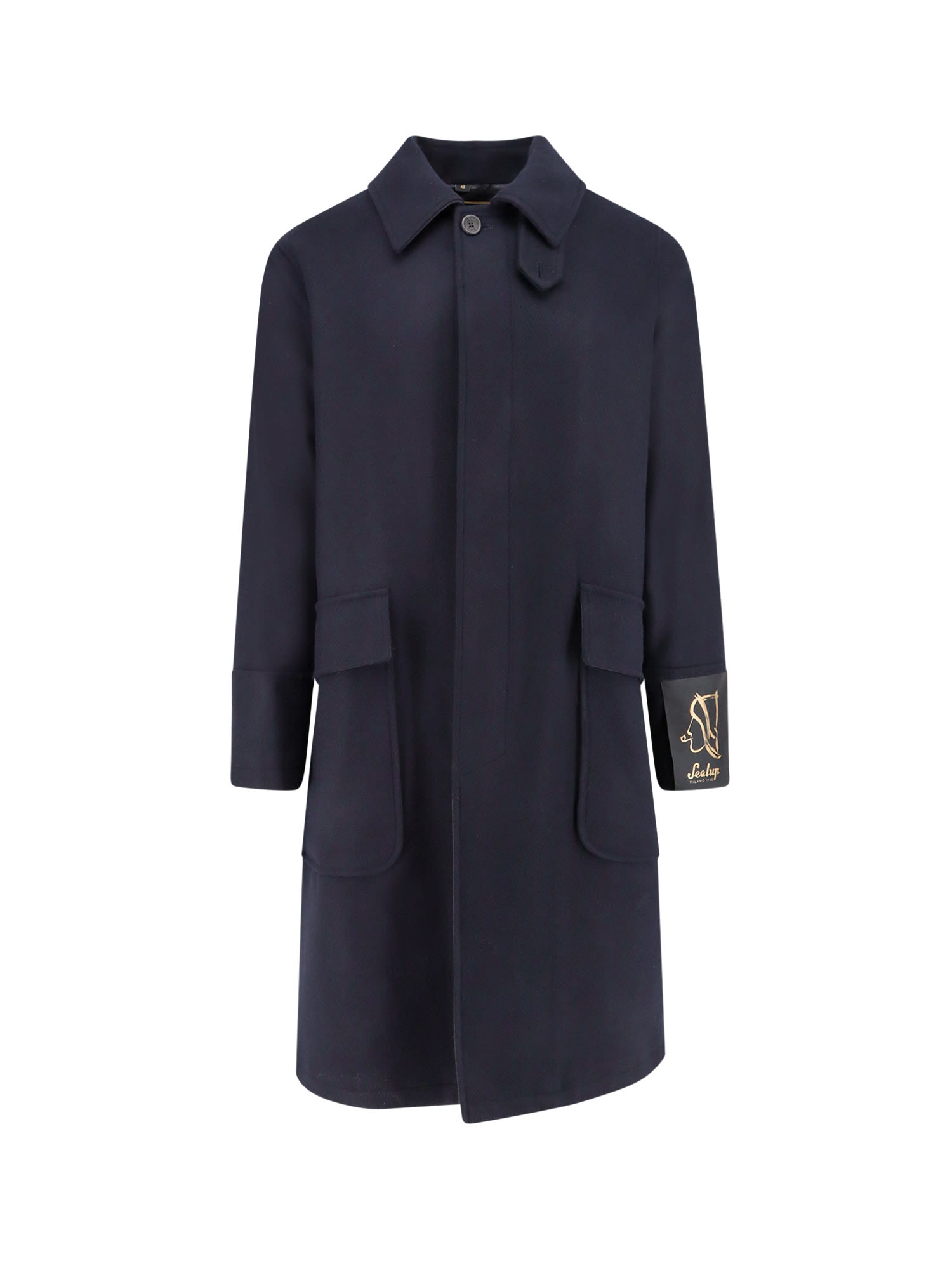 Sealup Classic Collar Coat In Black