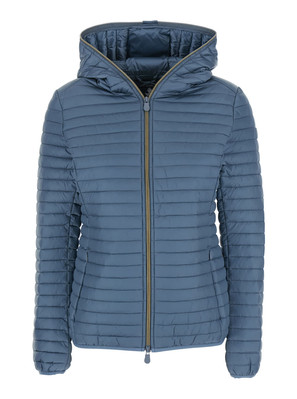 Save The Duck 'alexa' Grey Down Jacket With Hood And Quilted Design In Grey