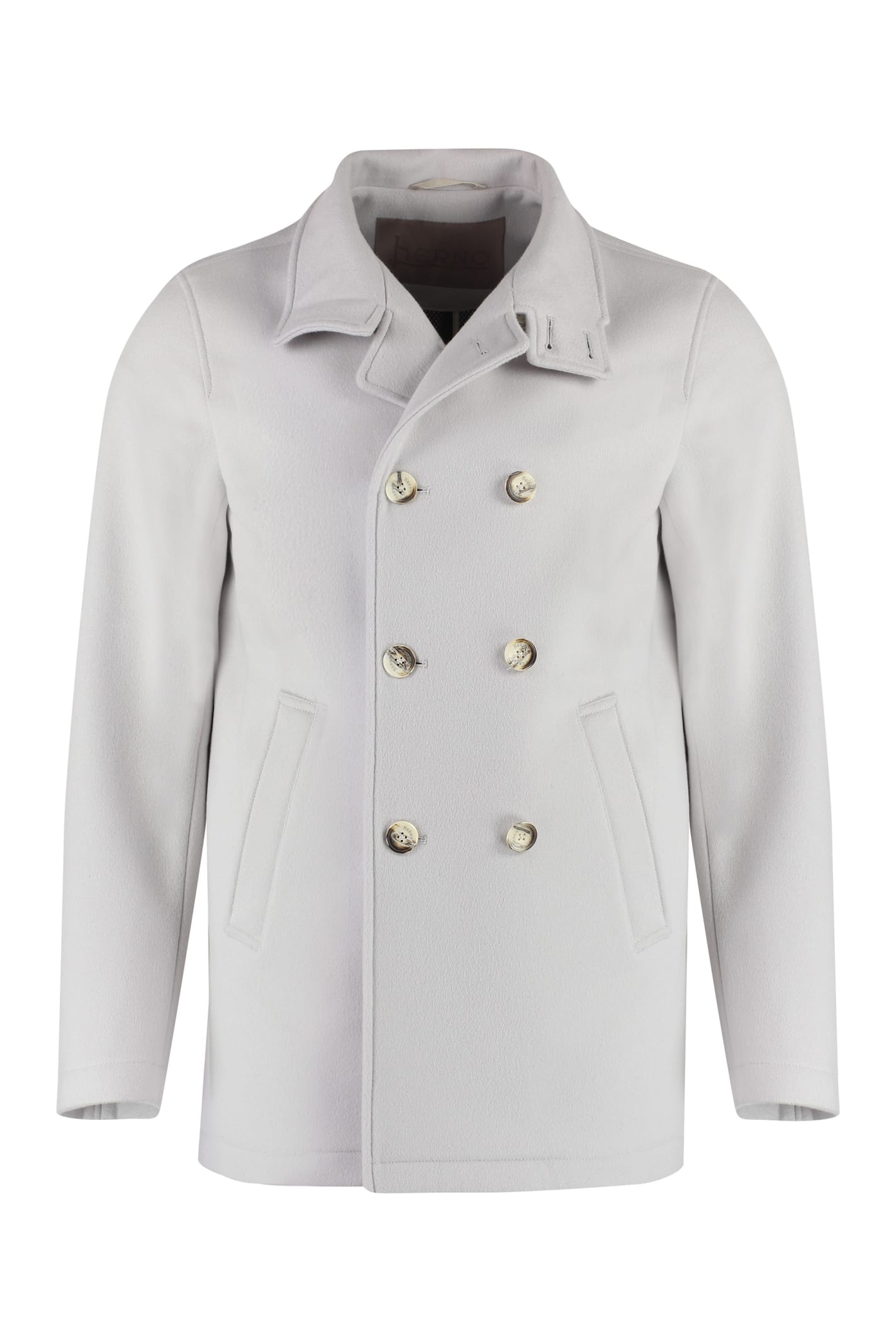 Herno Wool And Cashmere Coat In Chantilly