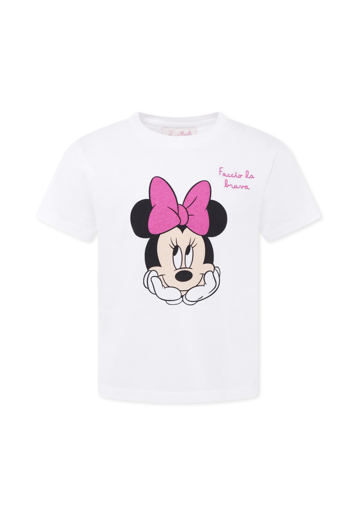 Mc2 Saint Barth Kids' White T-shirt For Girl With Minnie