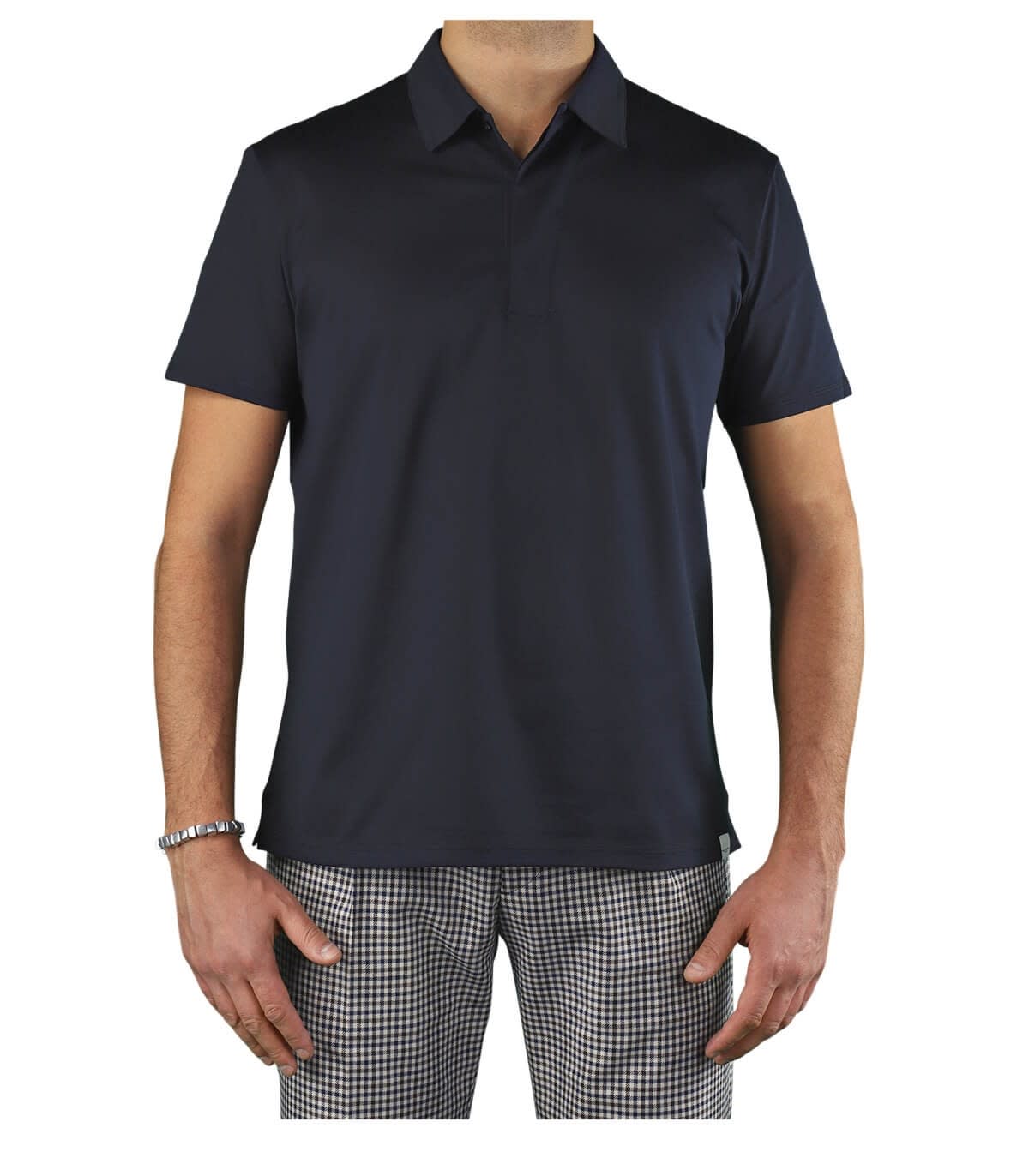 Paolo Pecora Navy Blue Cotton Polo Shirt
