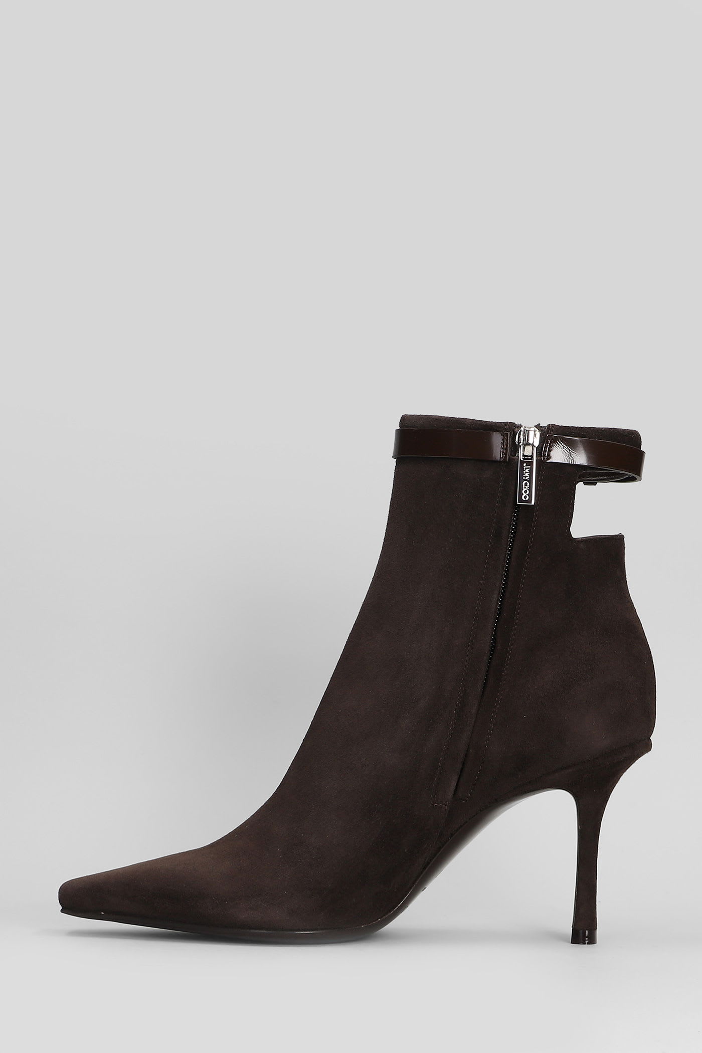Jimmy Choo Camie Brown Ankle Boots With Knot Detail In Suede Woman In Brown