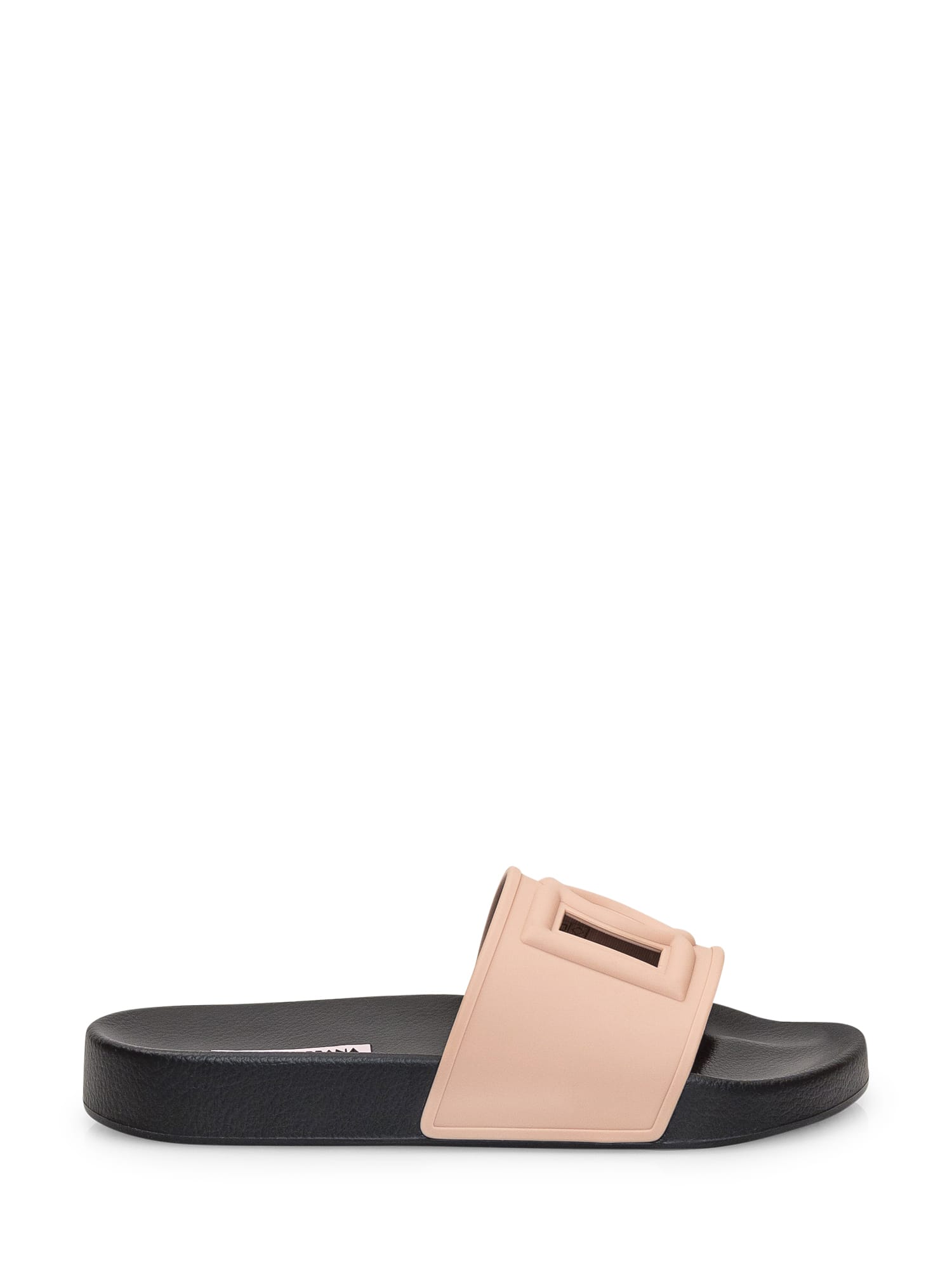 Dolce & Gabbana Dg Logo Rubber Slides In Rosa