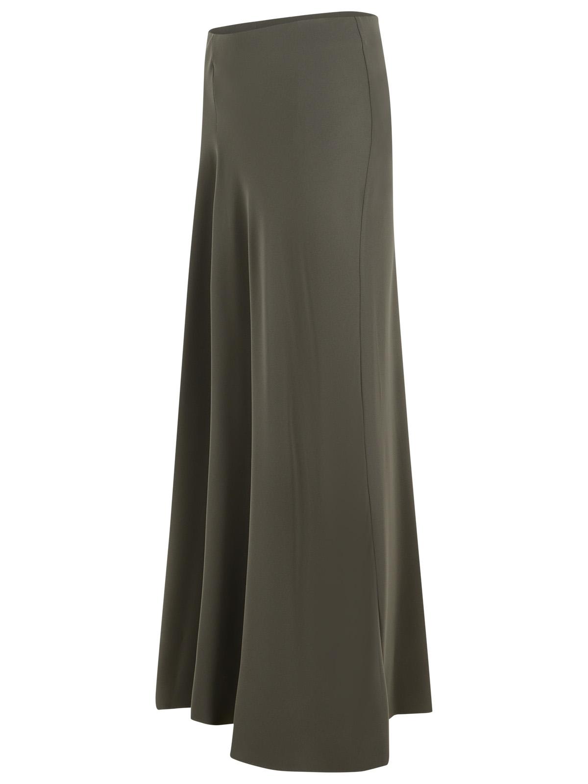 P.a.r.o.s.h Poker Long Skirt In Grey Polyester In Green