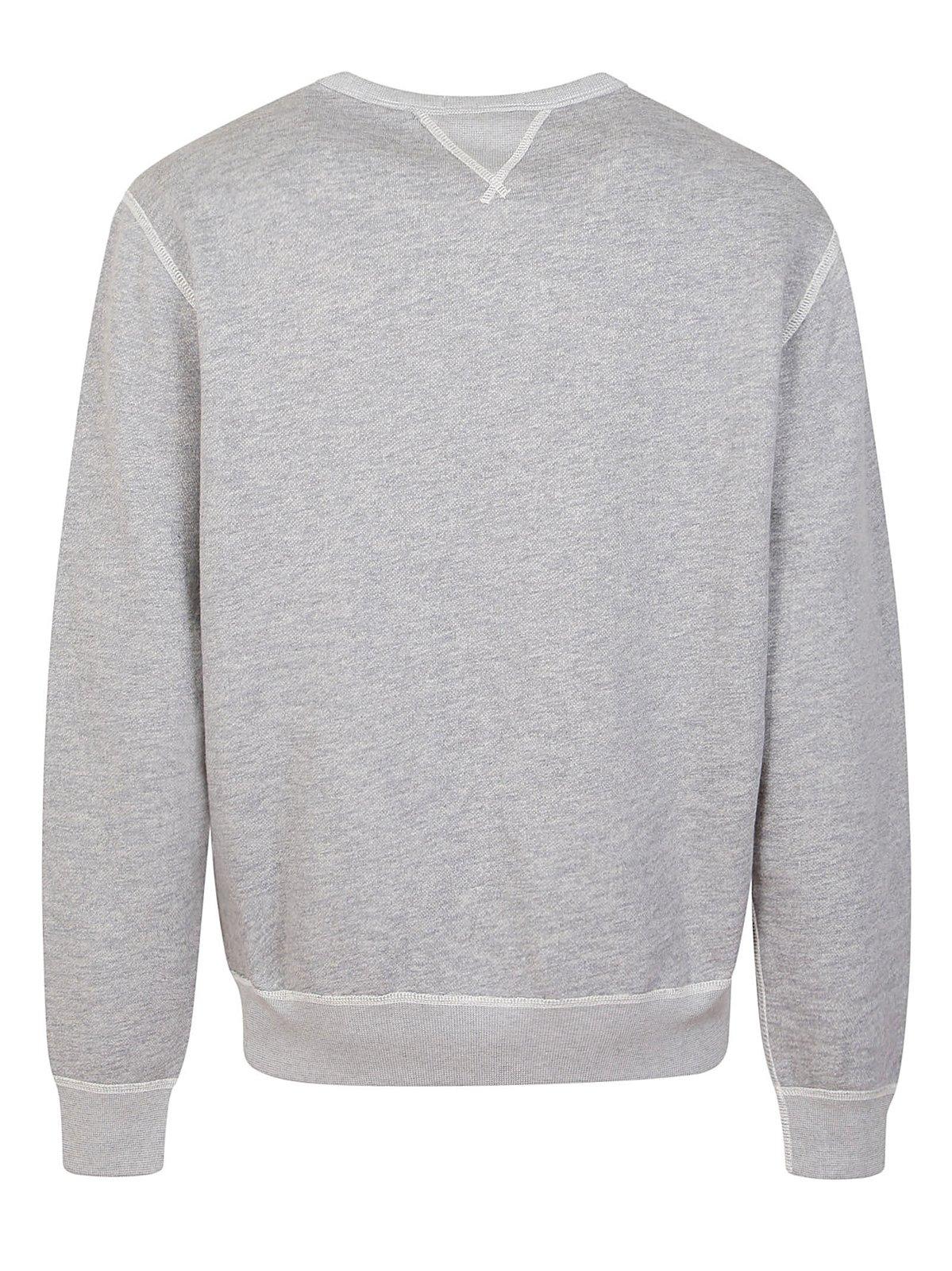 Shop Ralph Lauren Crewneck Long-sleeved Sweatshirt In Flatiron Marl Heather