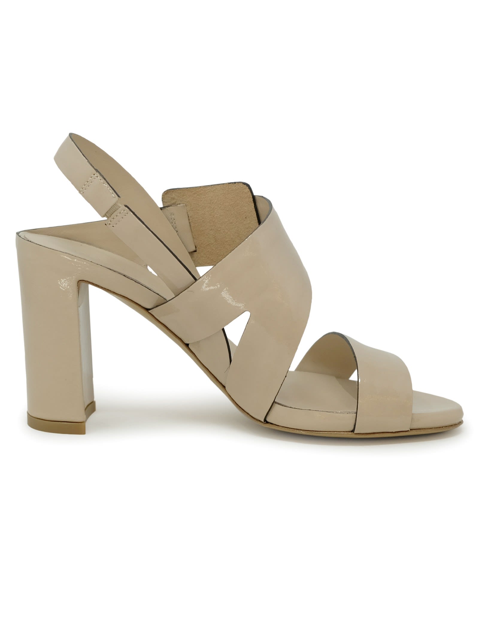 Del Carlo Dressing Gownrto  11524 Beige Patent Leather Sandals