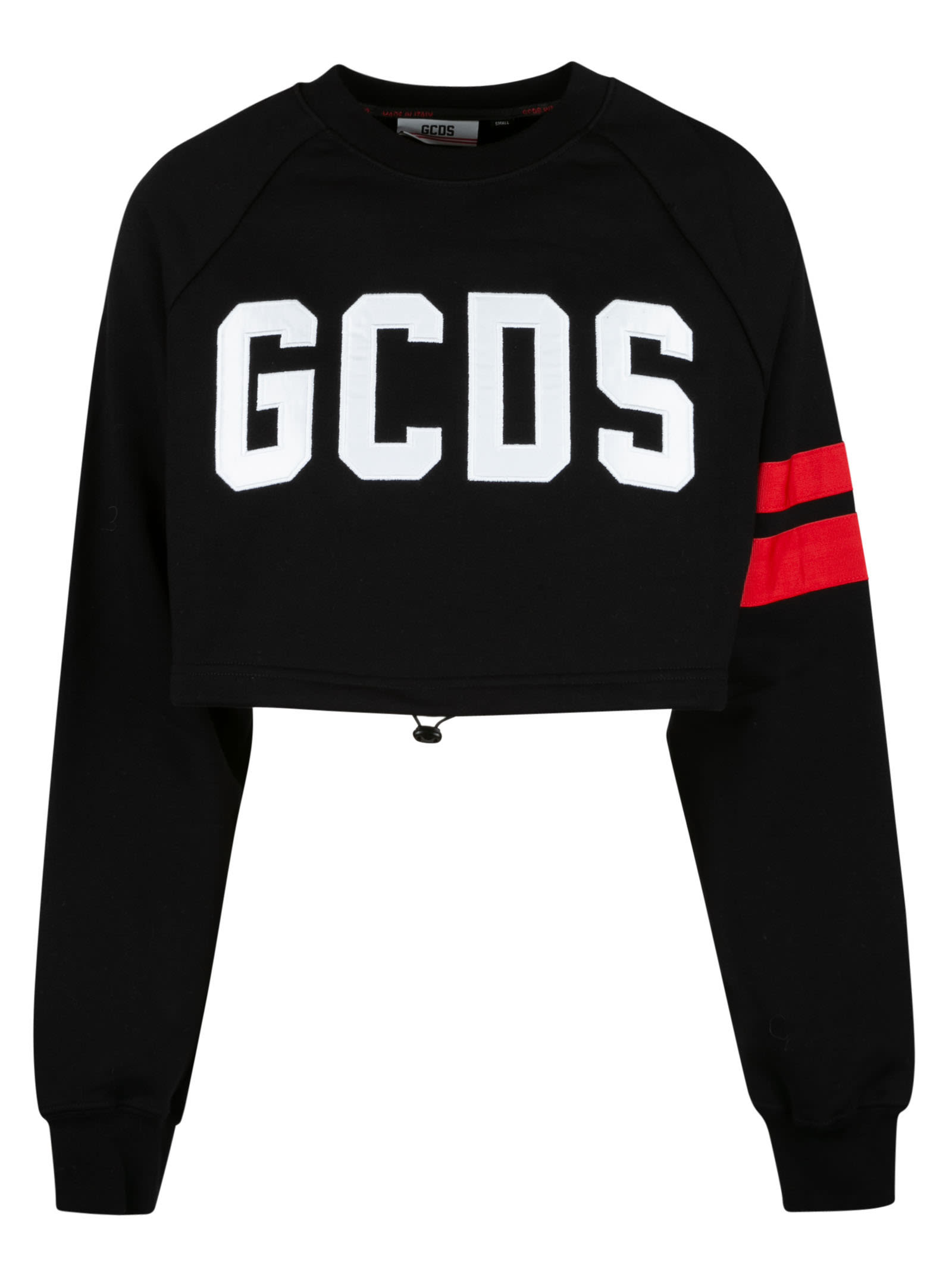 GCDS Stripe Detail Logo Cropped Sweatshirt