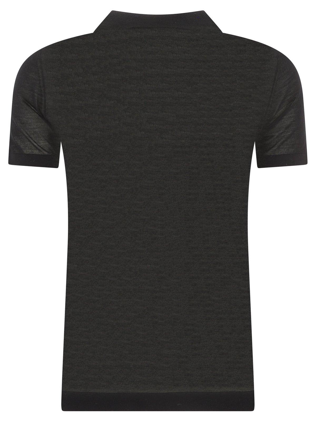 Shop Nanushka Short-sleeved Polo Shirt In Black