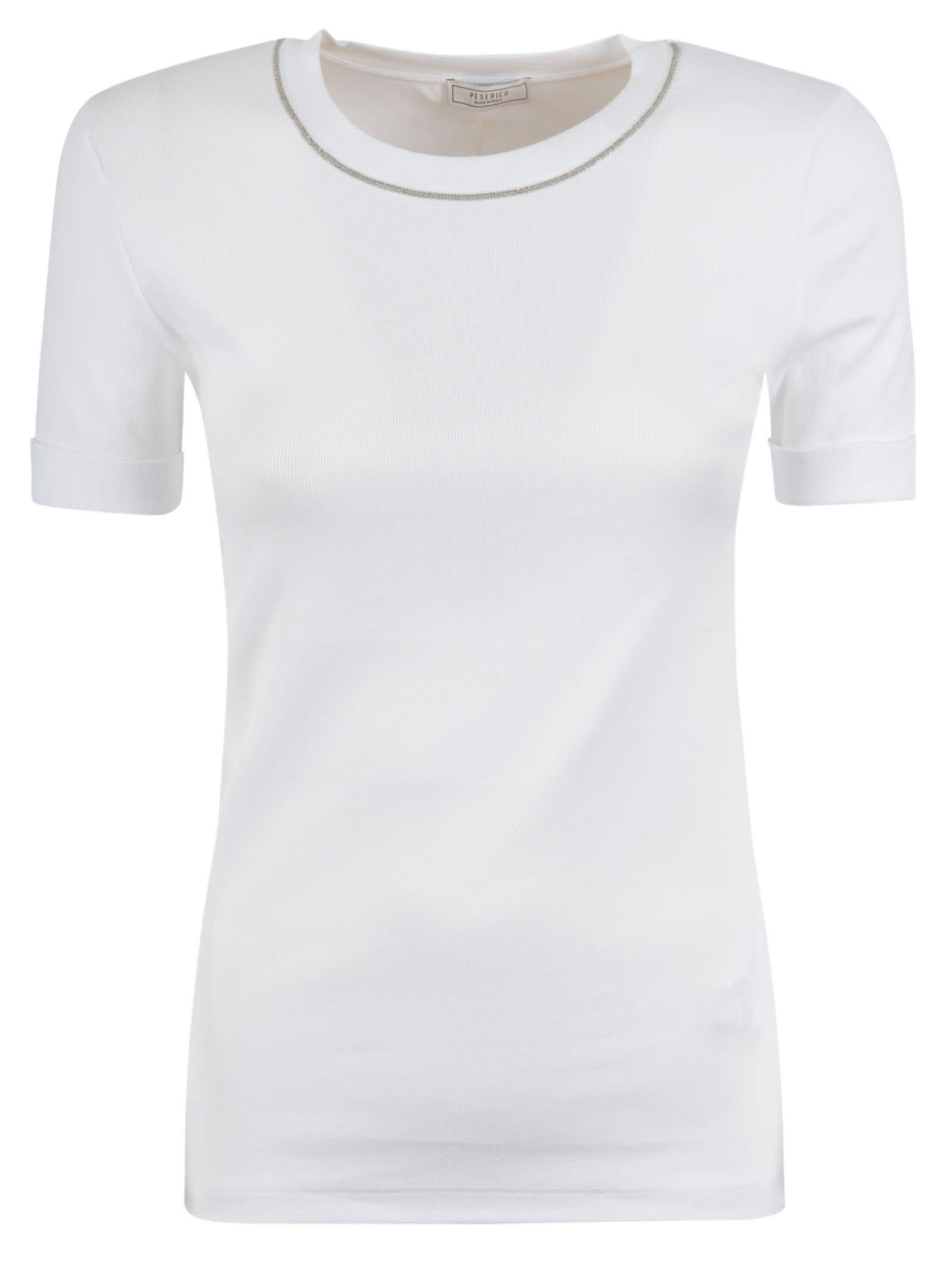 Shop Peserico Round Neck Fitted T-shirt