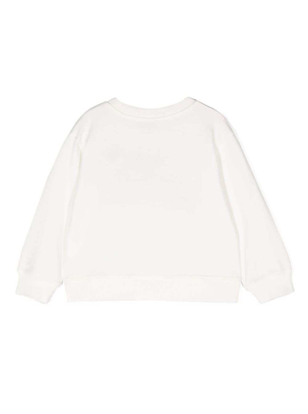 Monnalisa Panther Printed Cotton Blend Sweatshirt In Cream