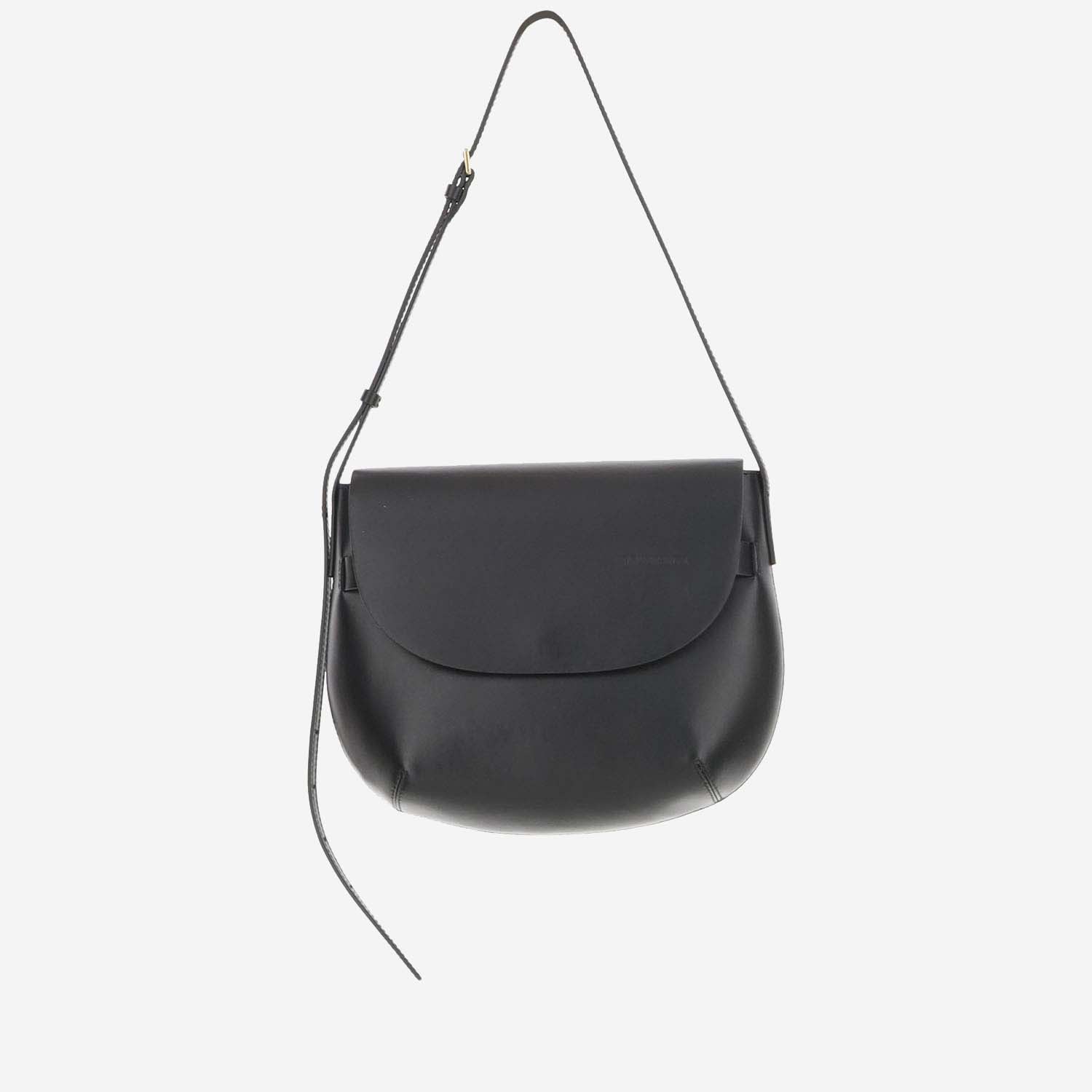 Shop By Malene Birger Maellon Leather Shoulder Bag In Black